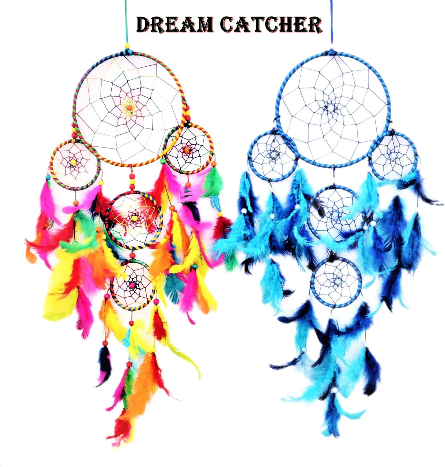 Image of FASTDAP Dream Cacher Wall Hanging Handmade Wall Art for Bedrooms,office,Balcony, Feather Dream Catcher