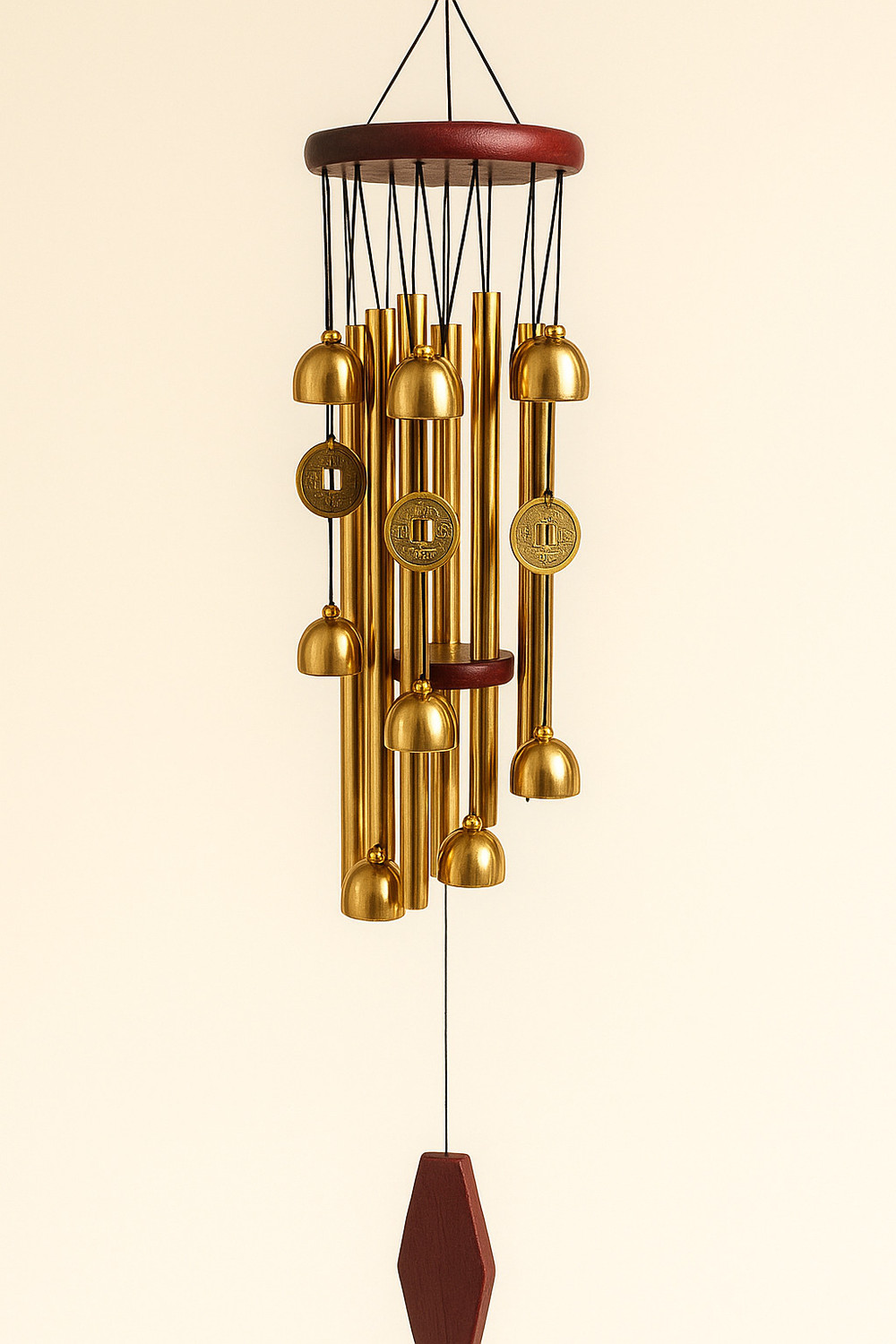 Image of PARADIGM pictures Paradigm Big Wind Chime with 12 bell 6 pipe Brass Windchime