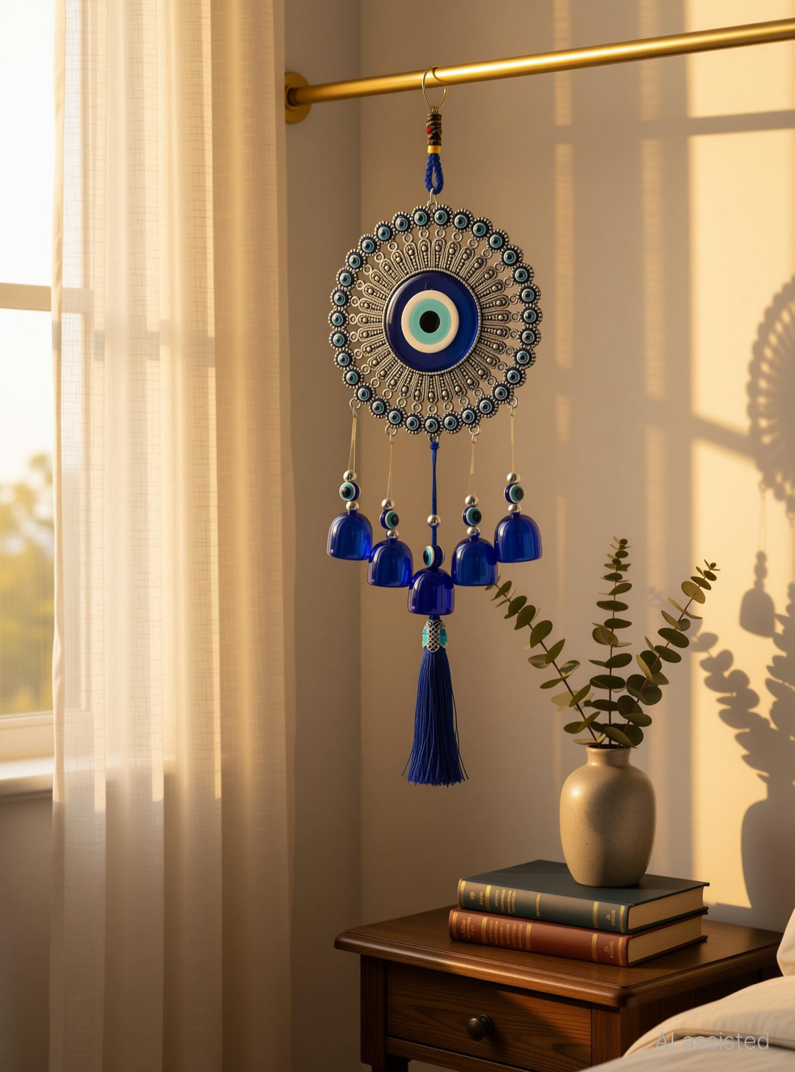 Image of Earthcon Evil eye protection dream catcher for home Steel Dream Catcher