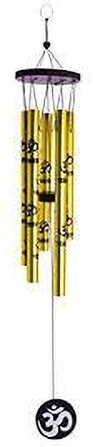 ASTROTALKS Feng Shui Metal Wind Chime with Om Printed 5 Pipes for Positive Energy - 36 cm Aluminium Windchime