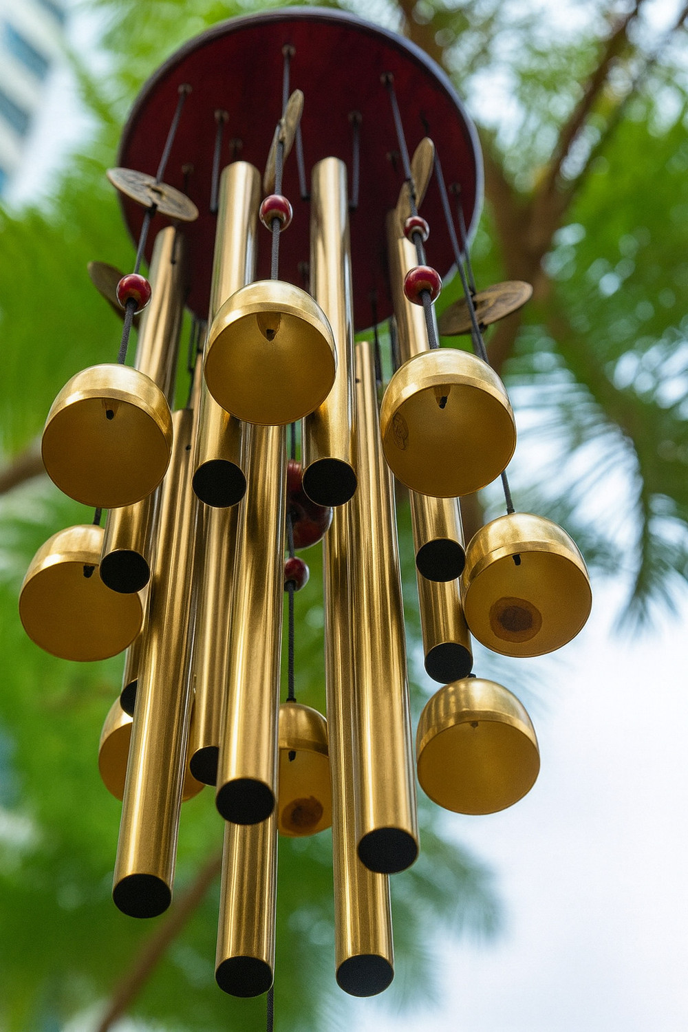 Image of PARADIGM pictures Paradigm Big Wind Chime with 12 bell 6 pipe Brass Windchime