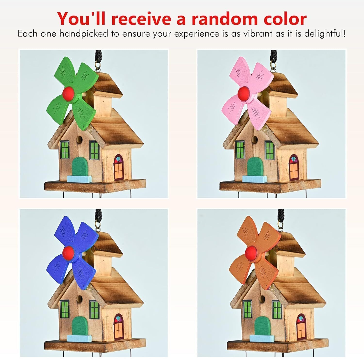 Image of Ryme Wooden and aluminum 5 Bell House Decorative Hanging Wood, Aluminium, Brass Windchime (20 inch, Multicolor)