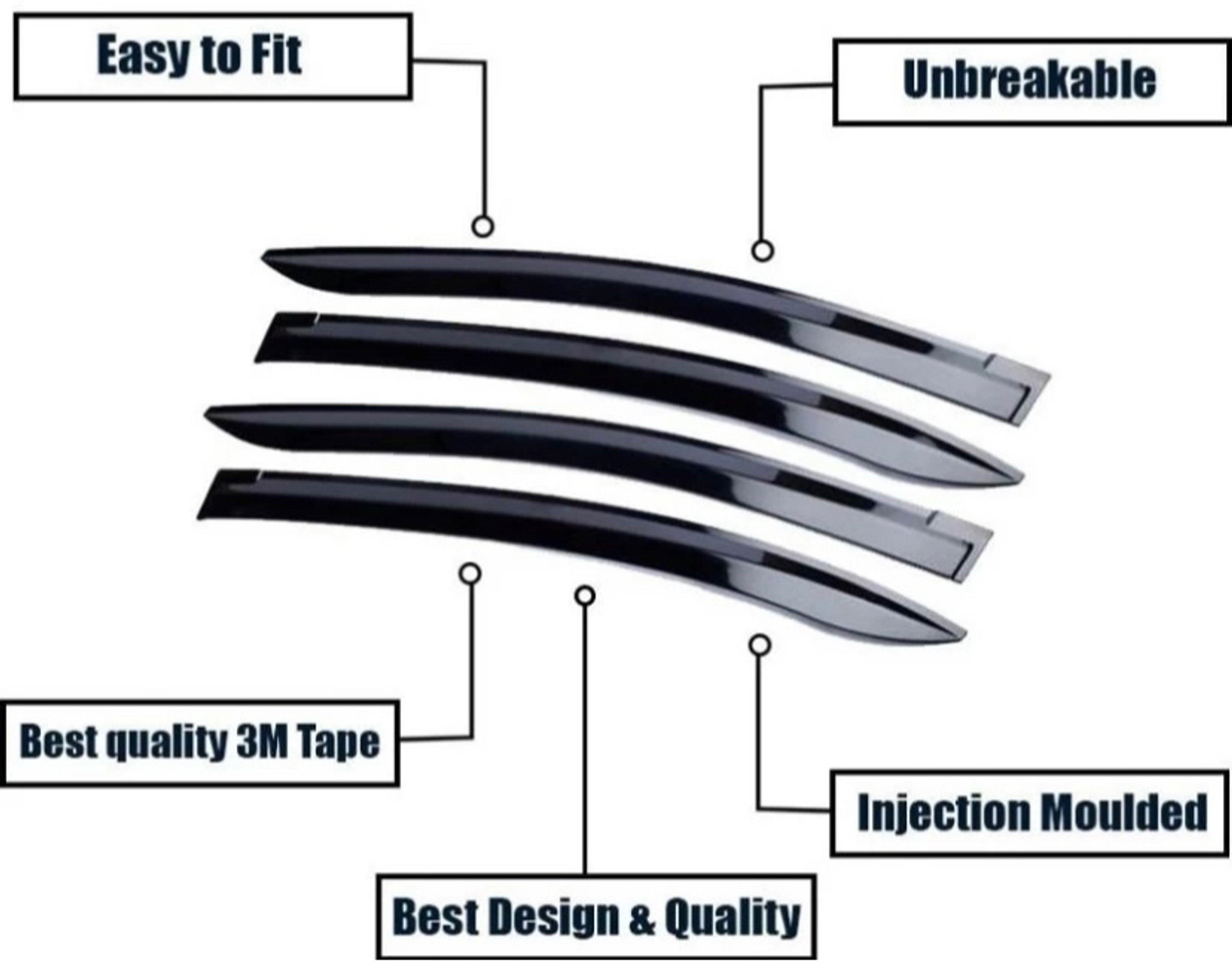 Image of ANiiTEK For Non-convertibles Rear, Front Wind Deflector