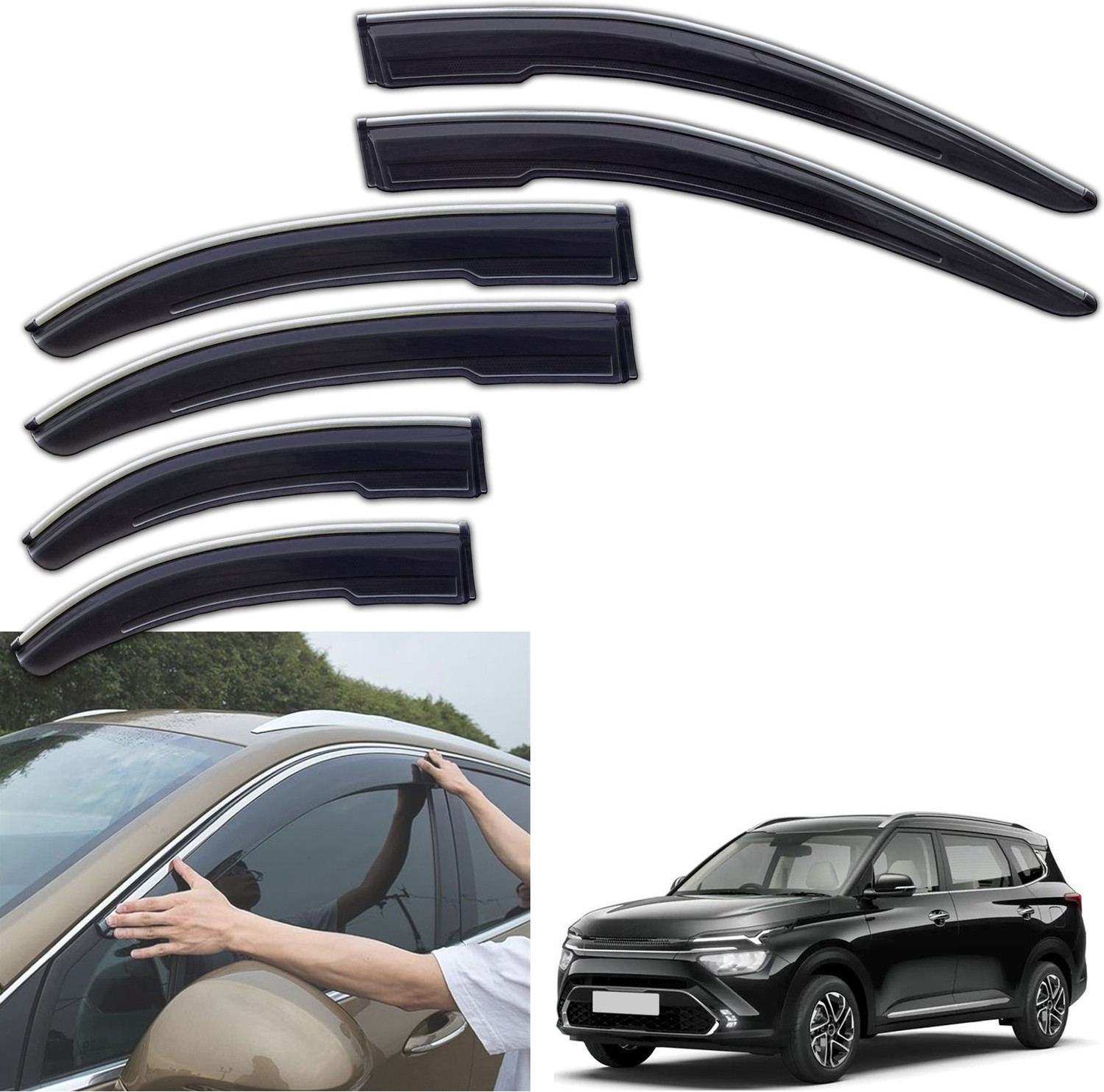 Image of Carbazzar For Non-convertibles Front, Rear Wind Deflector