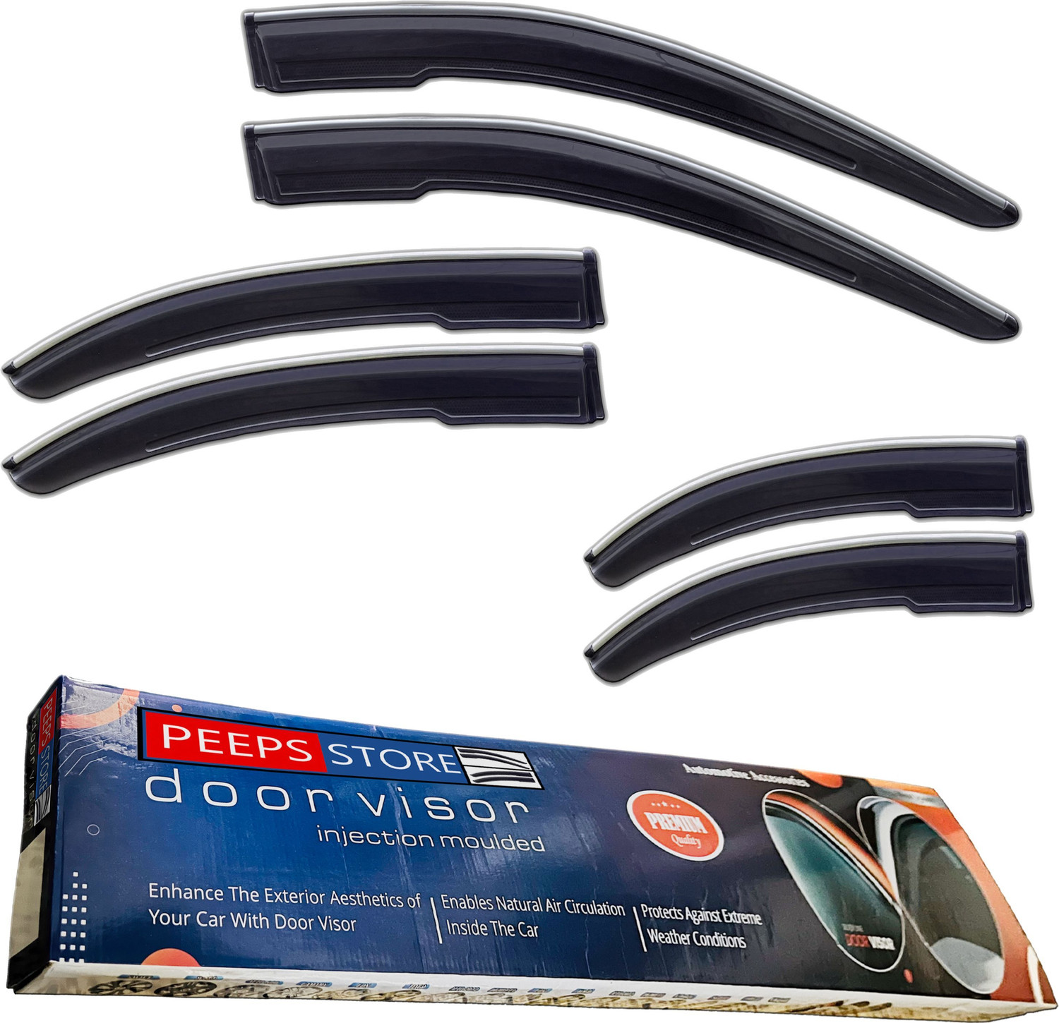 Image of Carbazzar For Non-convertibles Front, Rear Wind Deflector