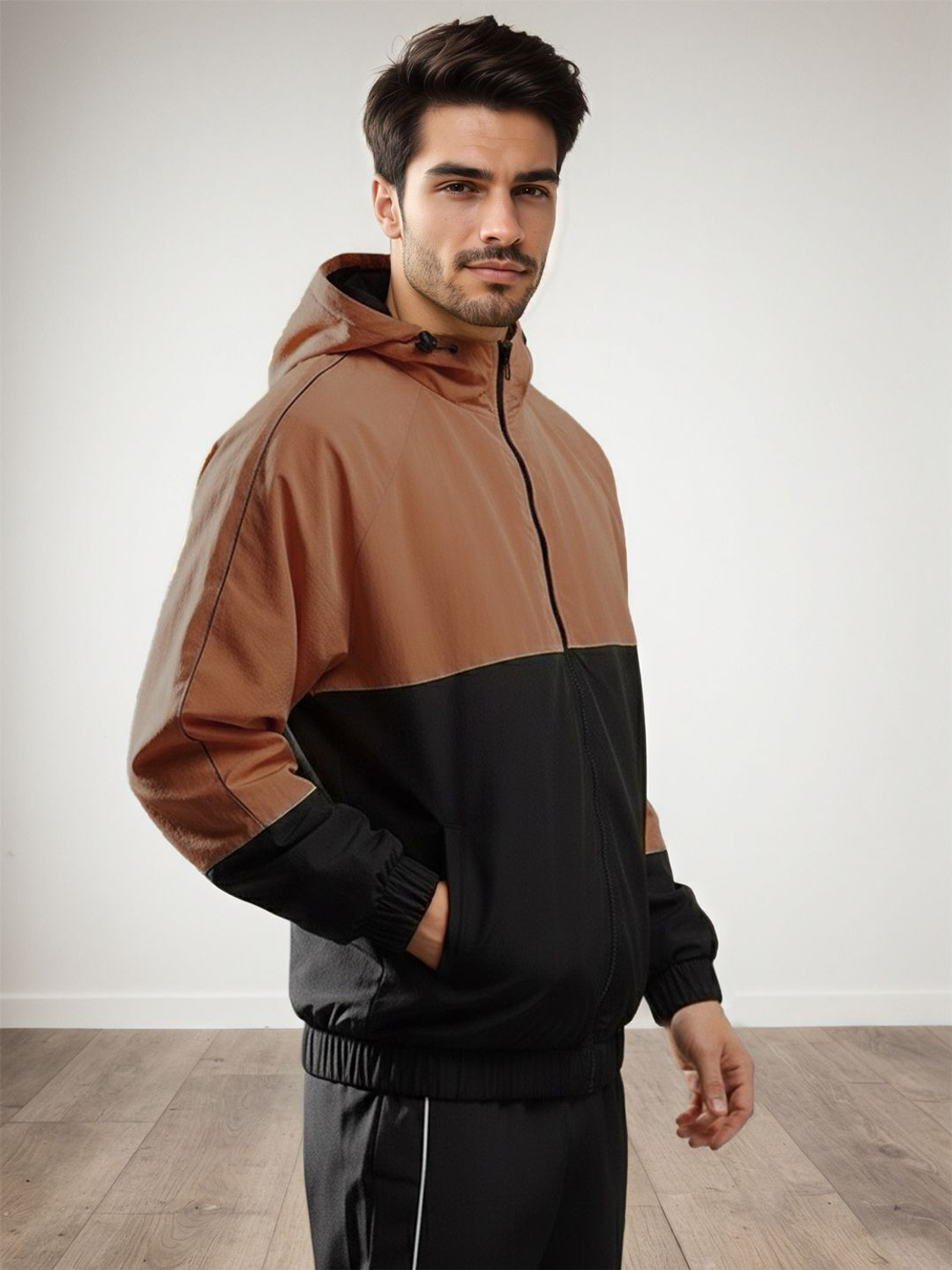 Image of CHKOKKO Men Windcheater Colorblock Men Wind Cheater