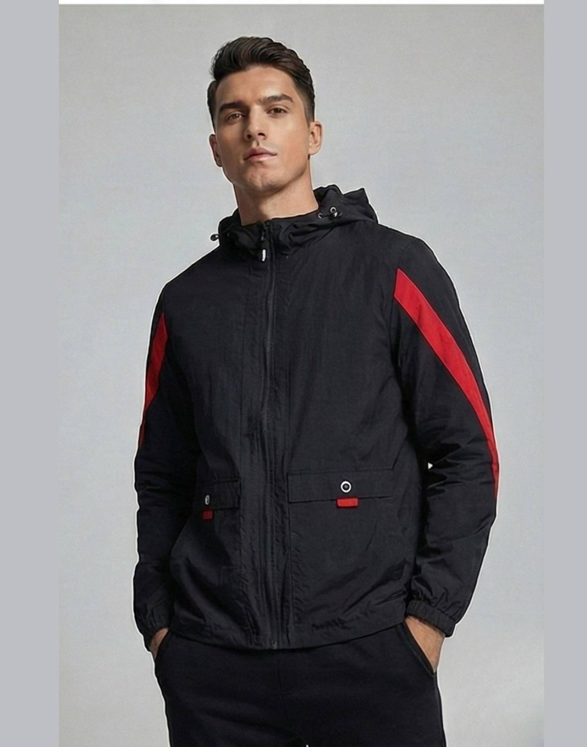 Caraba Men’s Sun Protection Biker Jacket – Hooded Lightweight Men Wind Cheater