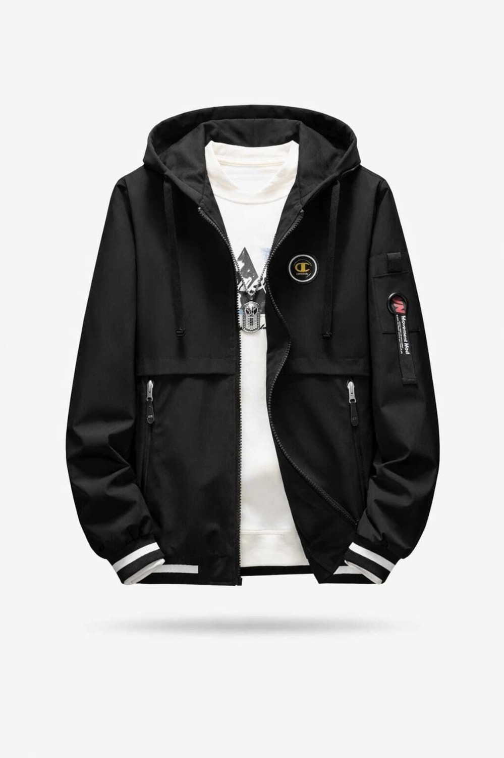 Image of OXIMWORLD KOREAN MEN LIGHT WEIGHT JACKET Printed Men Wind Cheater