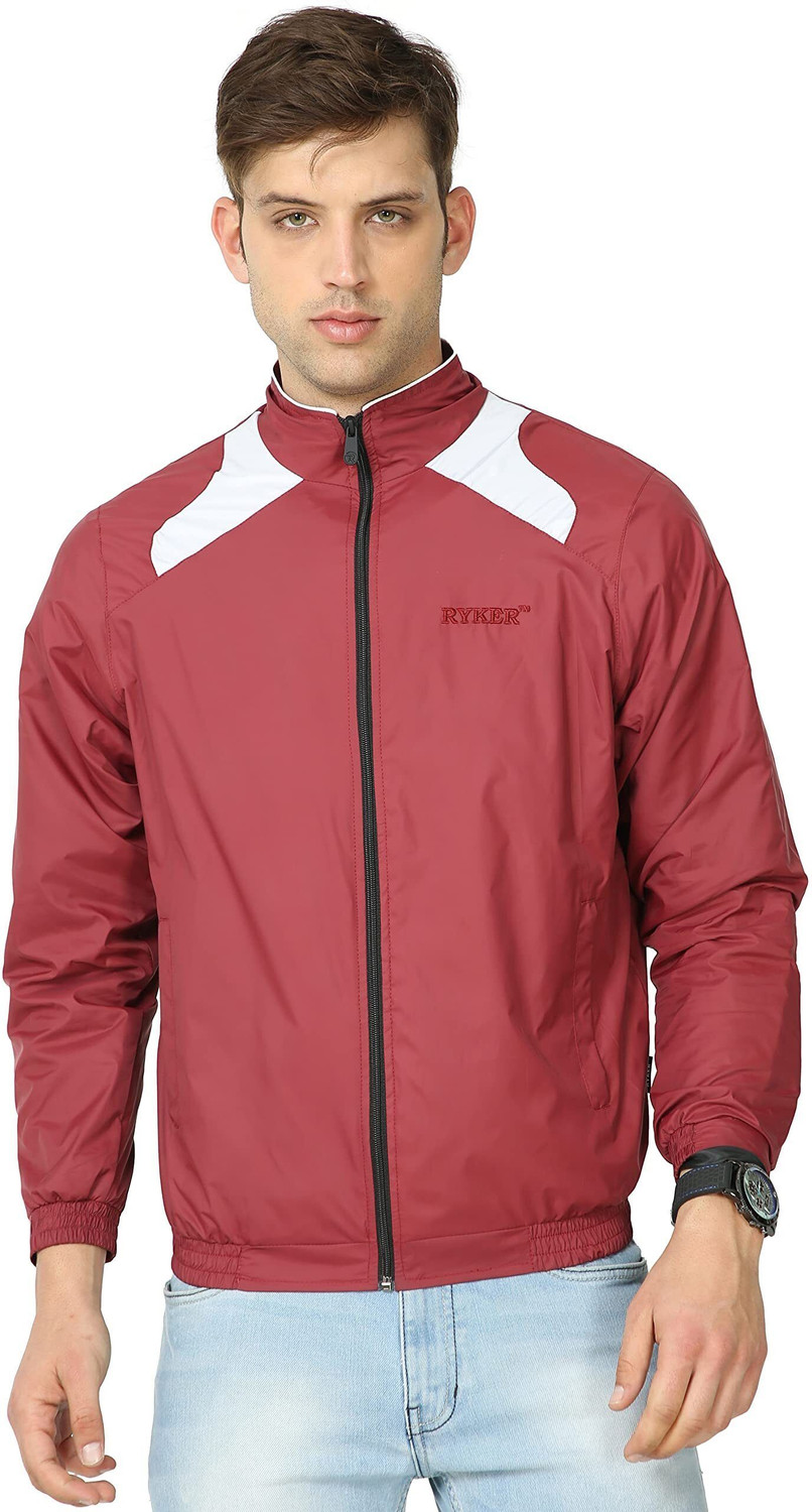 Image of Ryker Solid Men's Windcheaters Jacket, Casual Outdoor Windbreaker Regular Fit Solid Men Wind Cheater