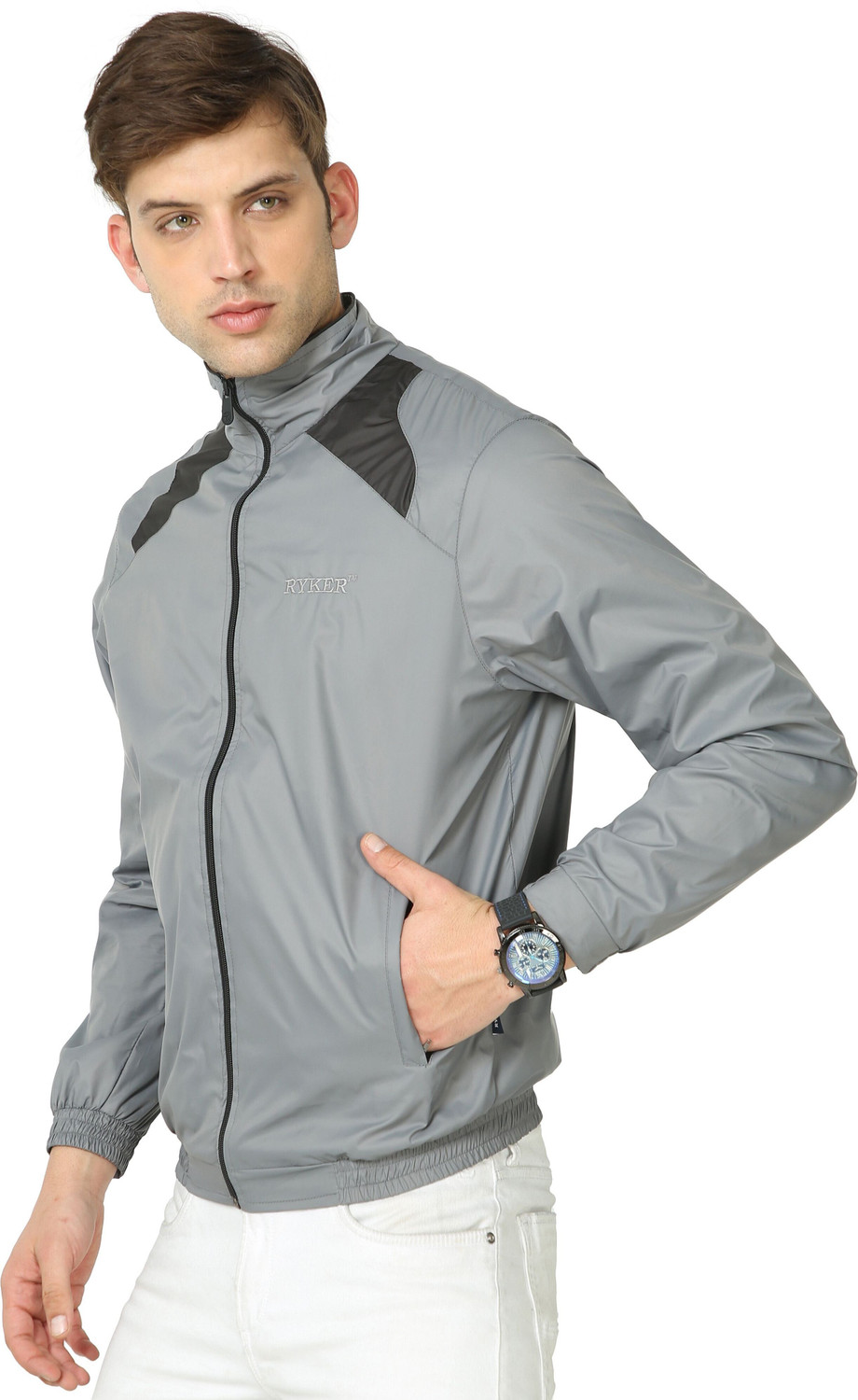 Image of Ryker Solid Men's Windcheaters Jacket Regular Fit Solid Men Wind Cheater