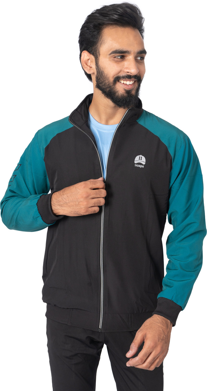 Image of 11caps Stylish Foldable, Water-Repellent WindCheater Jacket for Bikers,Cycling,Trekking Colorblock Men Wind Cheater