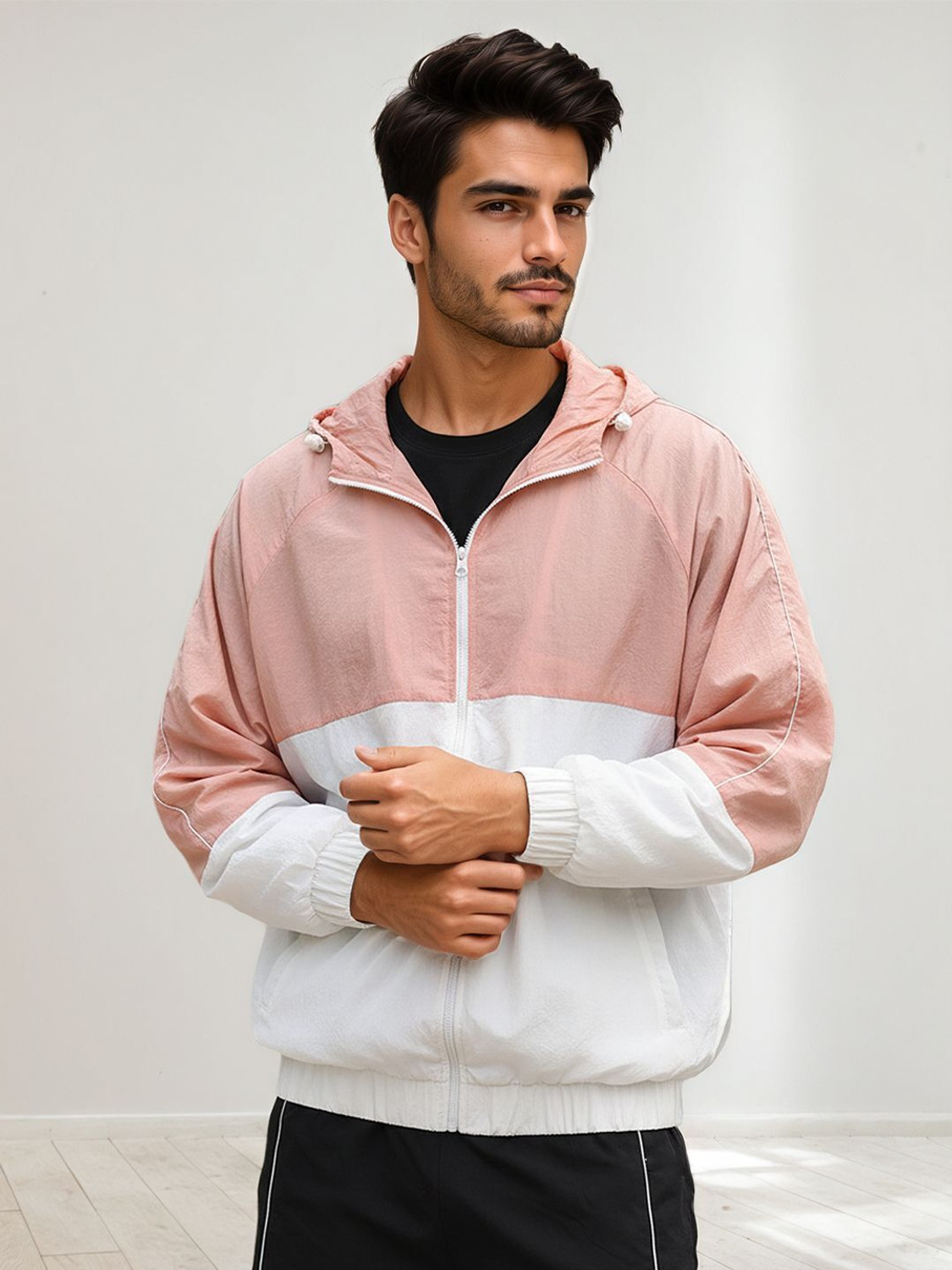 Image of CHKOKKO Men Windcheater Colorblock Men Wind Cheater