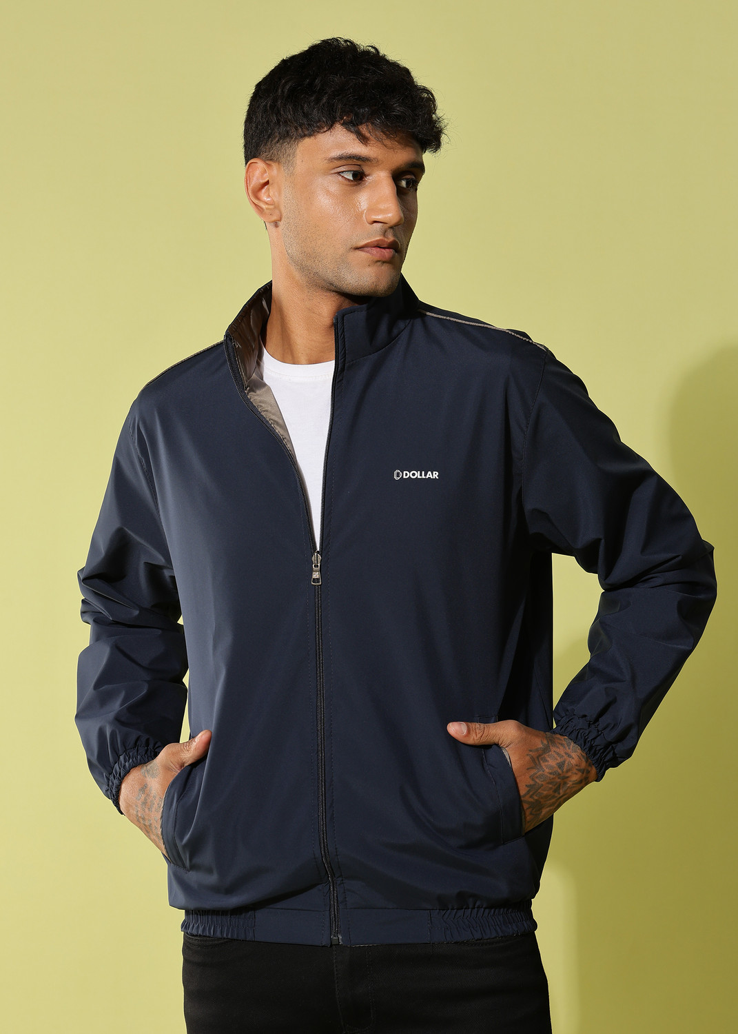 Image of Dollar Reversible Lightweight Open Front Solid Men Wind Cheater