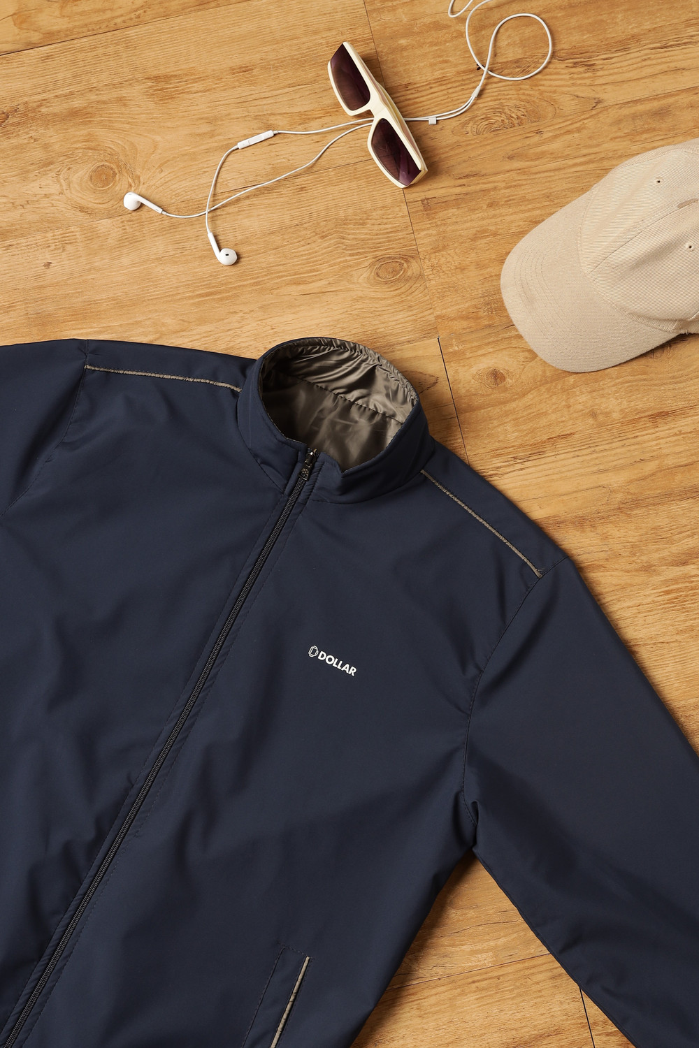 Image of Dollar Reversible Lightweight Open Front Solid Men Wind Cheater