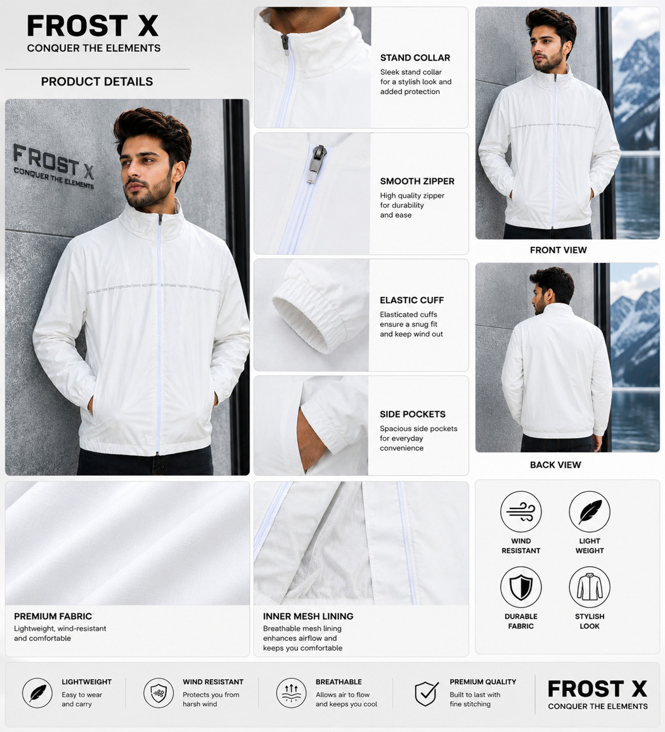 Image of FROST FIT Solid Men Wind Cheater