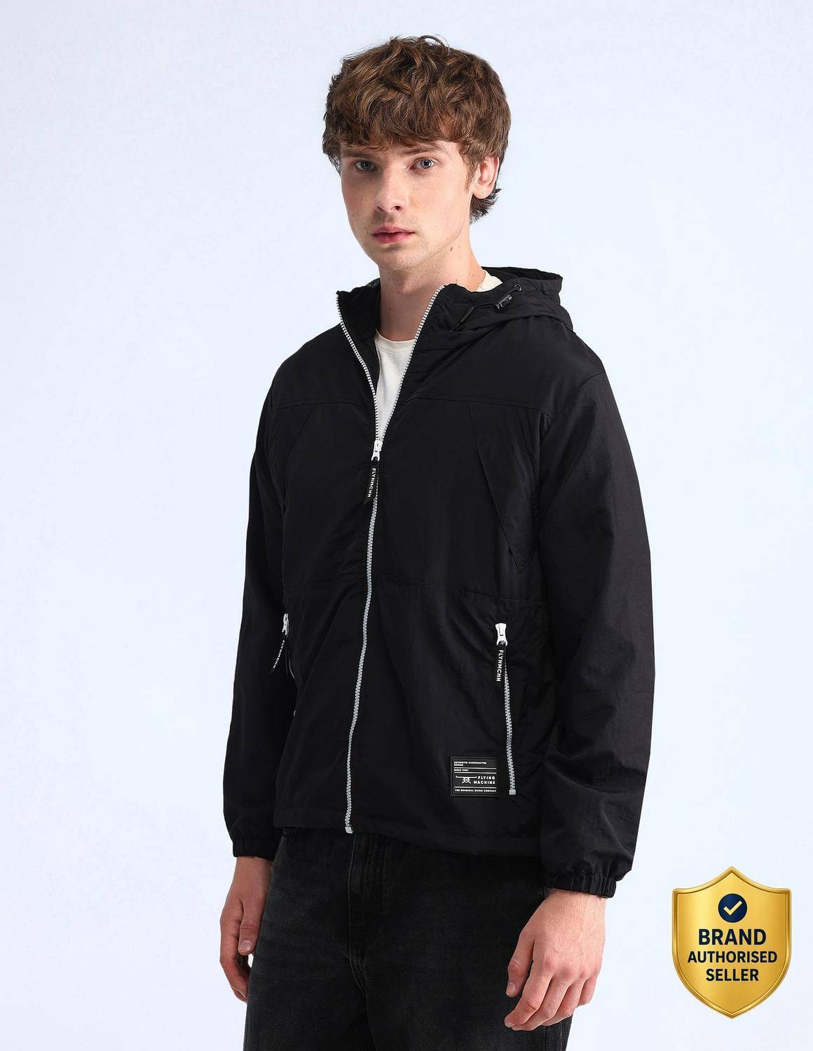 FLYING MACHINE Solid Men Wind Cheater - Image 1