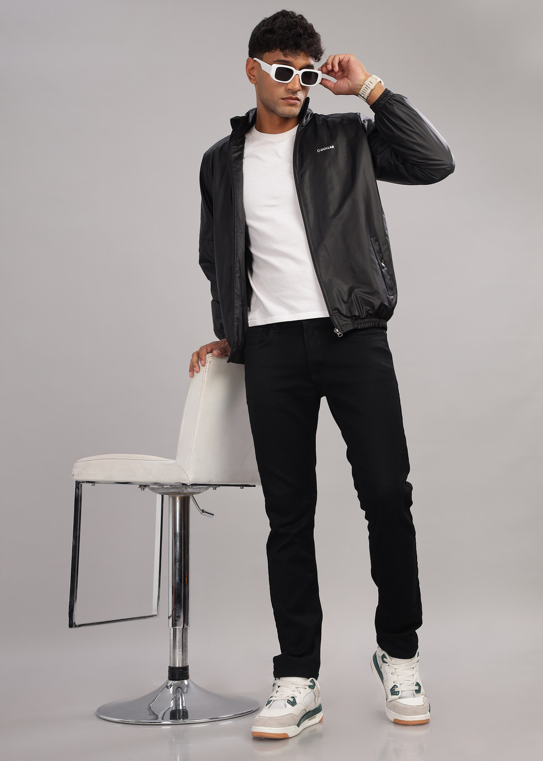 Image of Dollar Polyester Round Neck Colorblock Men Wind Cheater