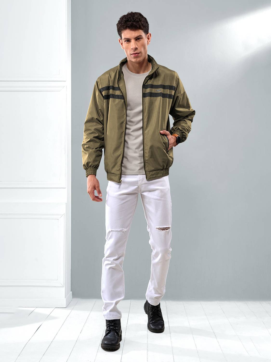 Lux Venus 903 Striped Designed Windcheater Jacket Striped Men Wind