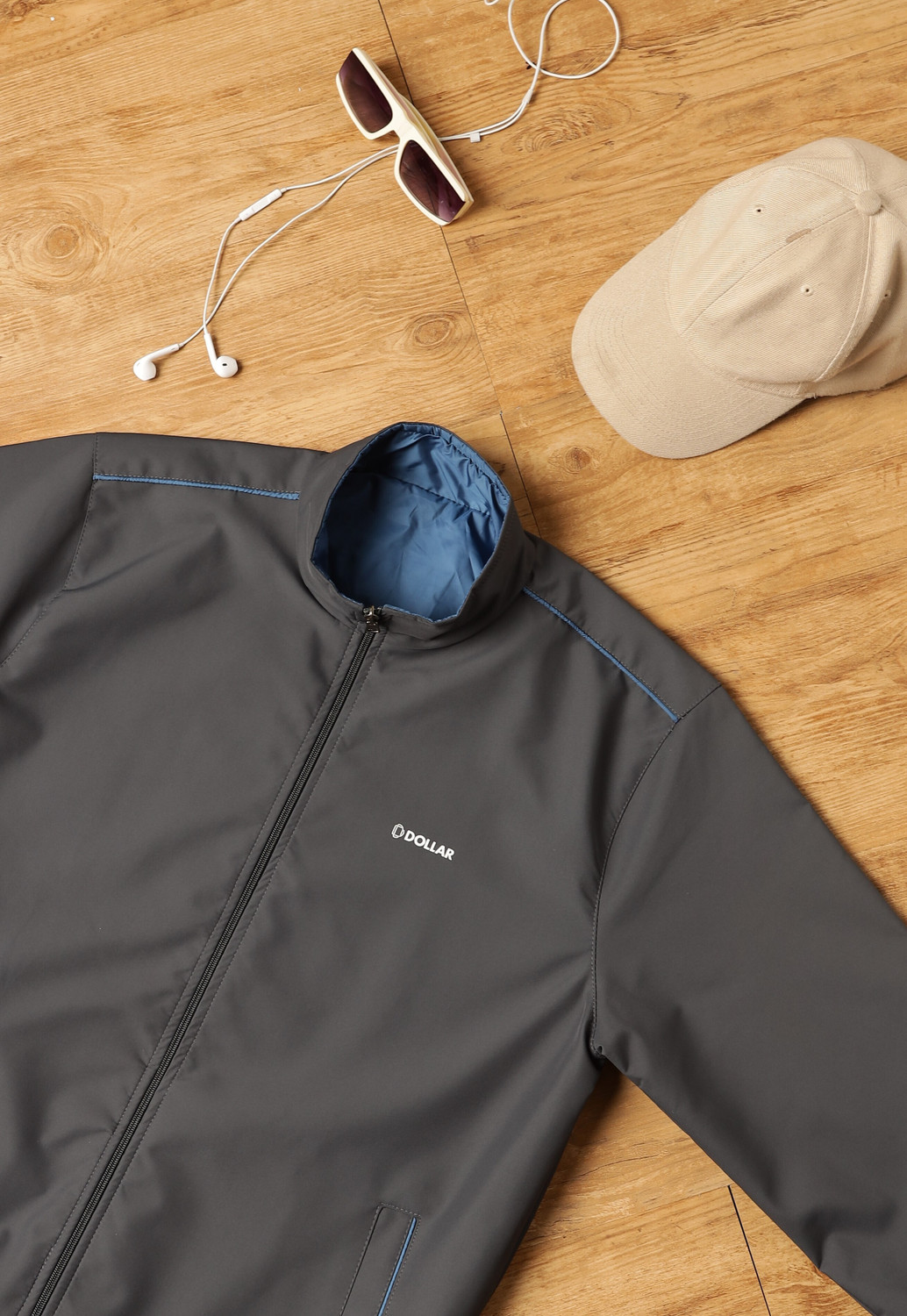 Image of Dollar Lightweight Open Front Solid Men Wind Cheater