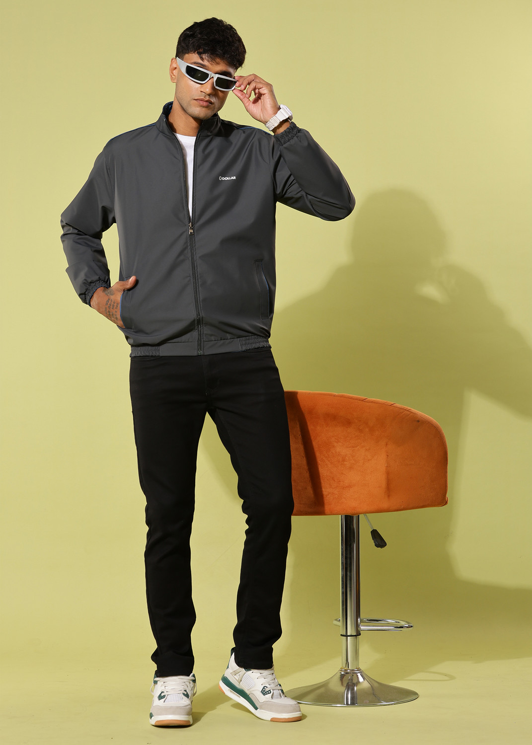 Image of Dollar Lightweight Open Front Solid Men Wind Cheater