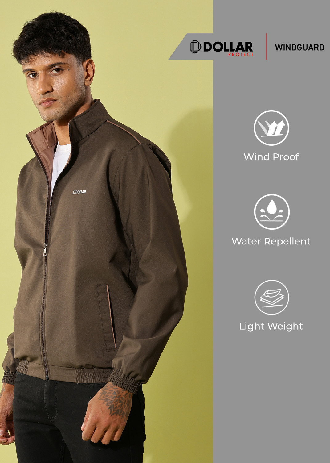 Image of Dollar Reversible Lightweight Open Front Solid Men Wind Cheater
