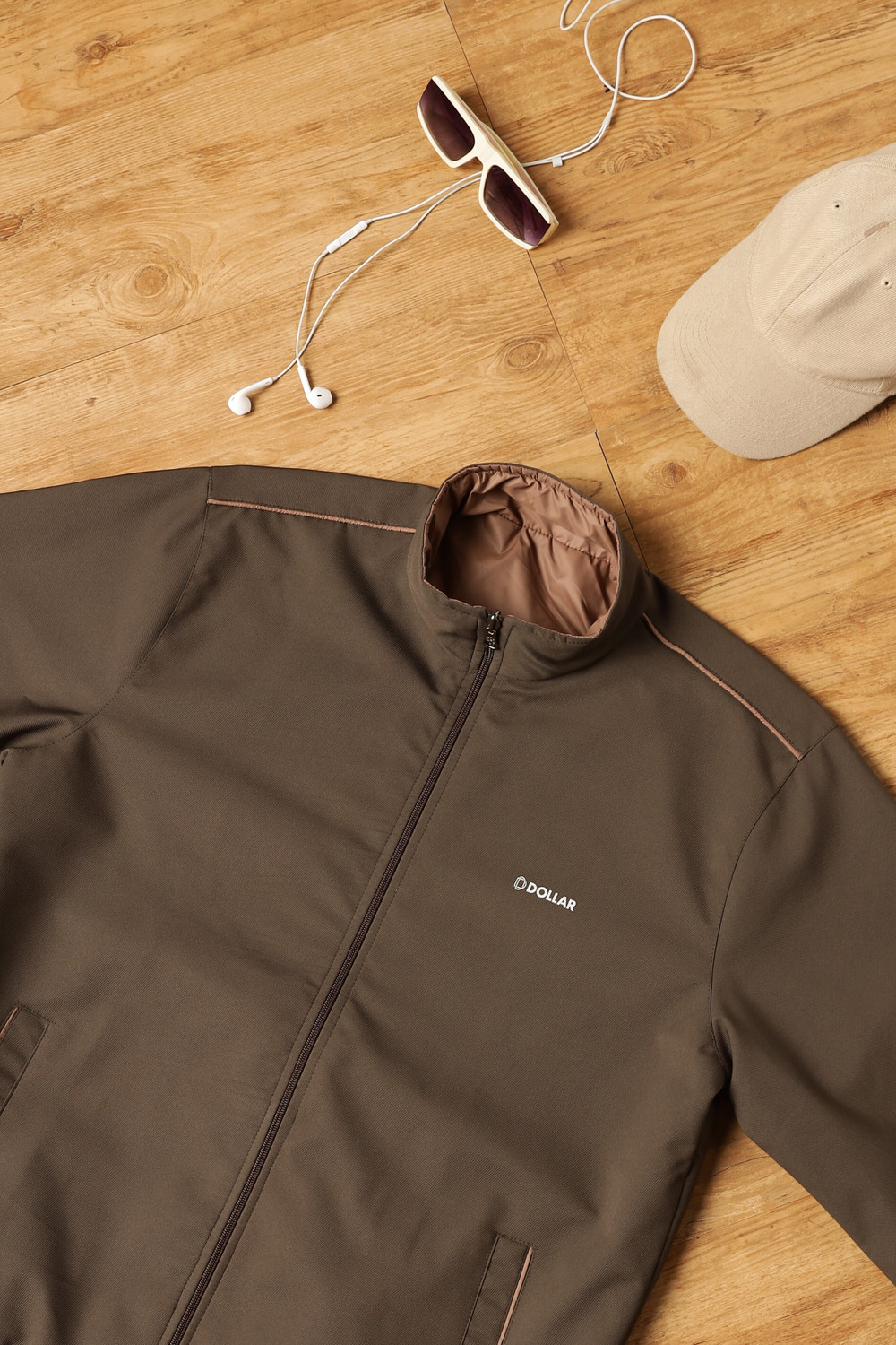 Image of Dollar Reversible Lightweight Open Front Solid Men Wind Cheater