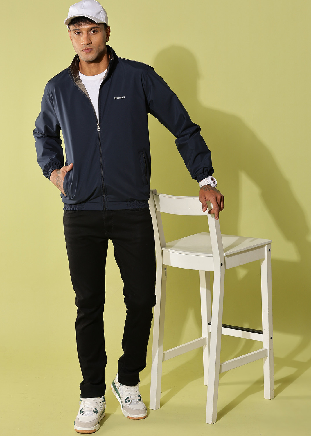 Image of Dollar Reversible Lightweight Open Front Solid Men Wind Cheater