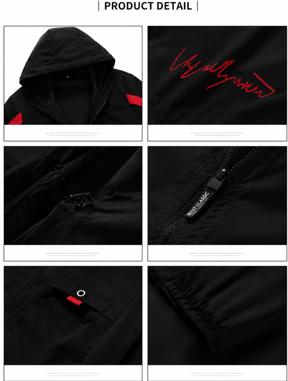 Image of HEATGO MENS STYLISH JACKET Striped Men Wind Cheater