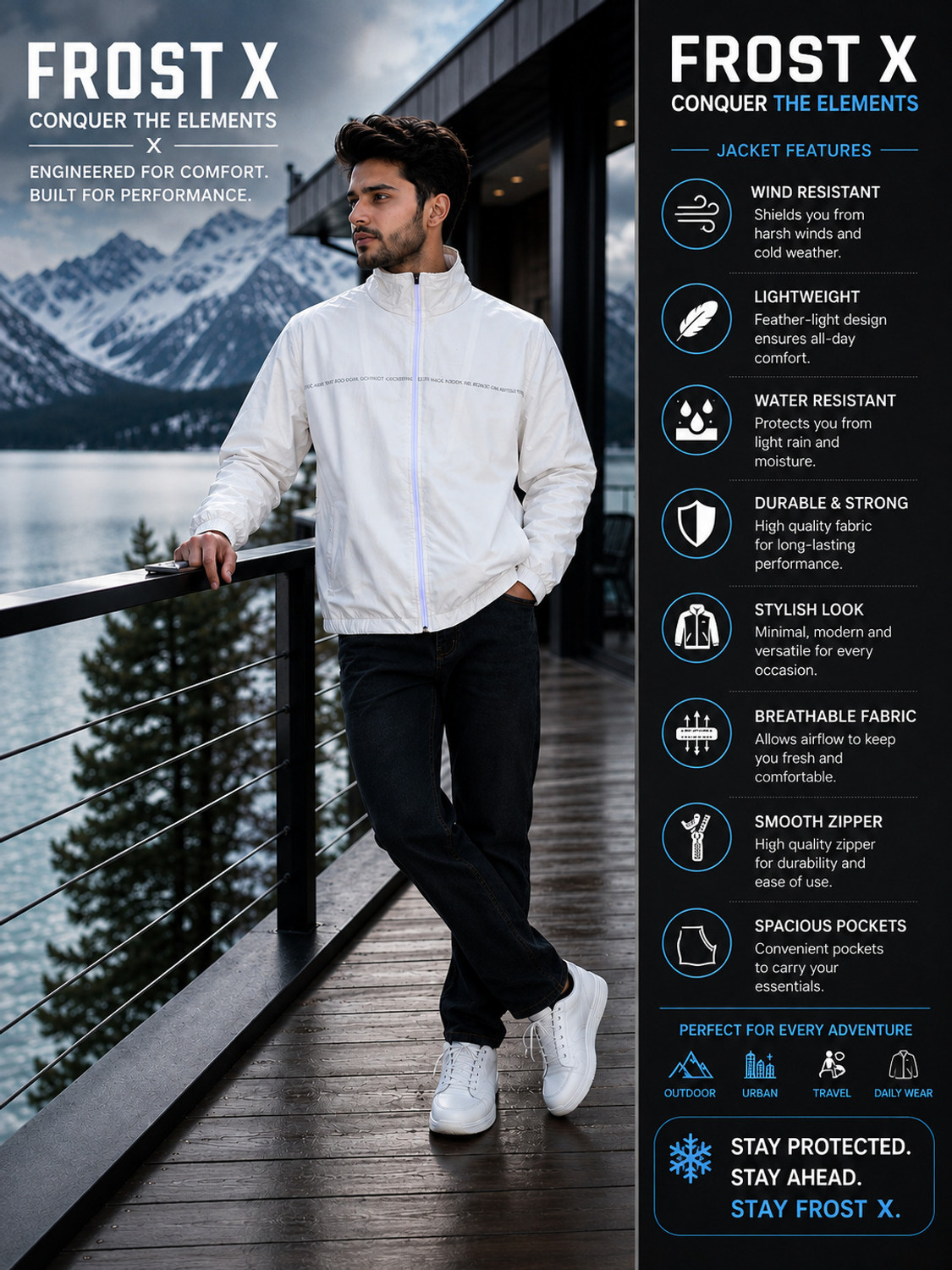 Image of FROST FIT Solid Men Wind Cheater