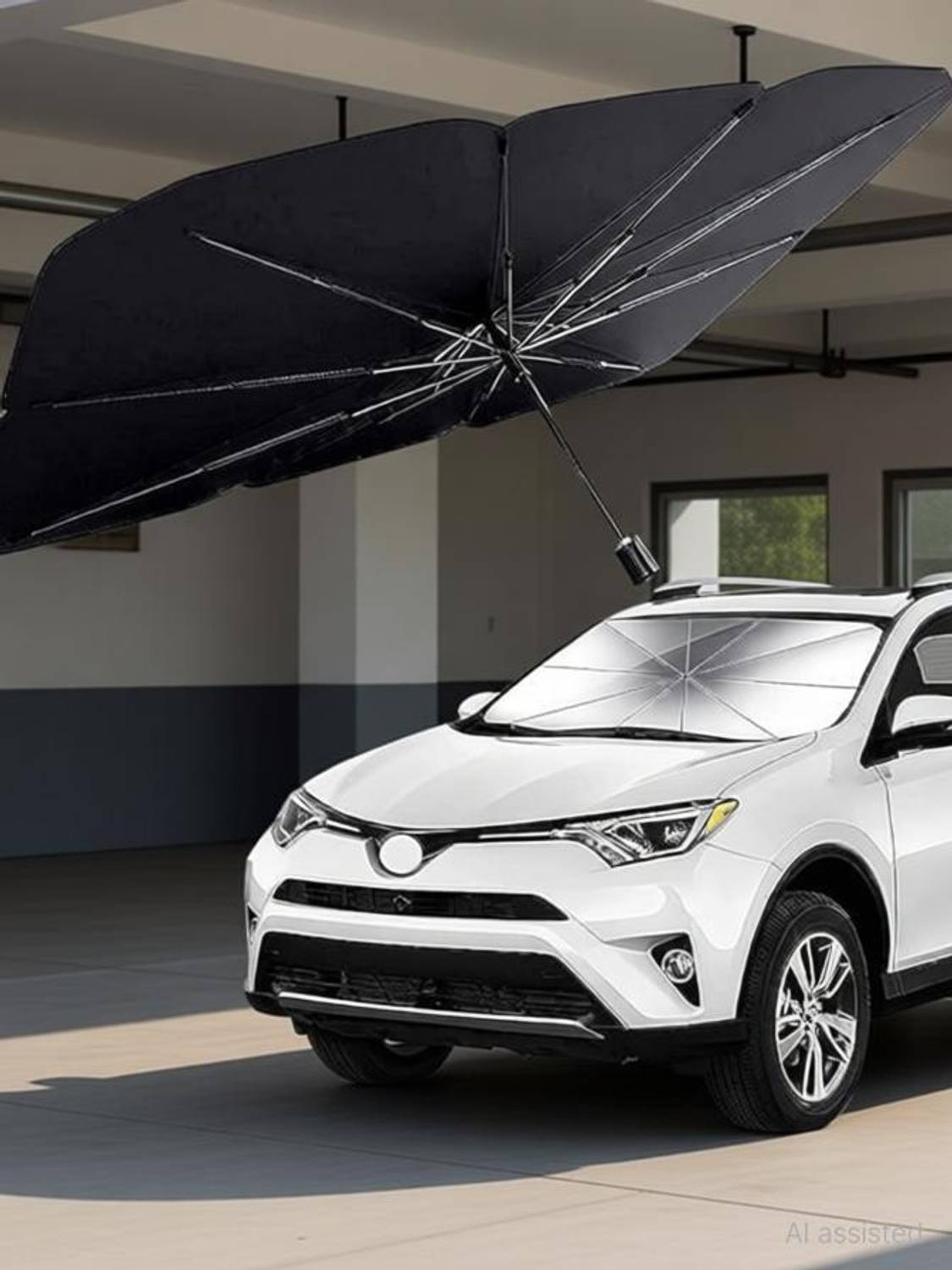 BAZKU Car Sun Shade Windshield Cover Umbrella Front Window Heat Protection Full Cover Umbrella