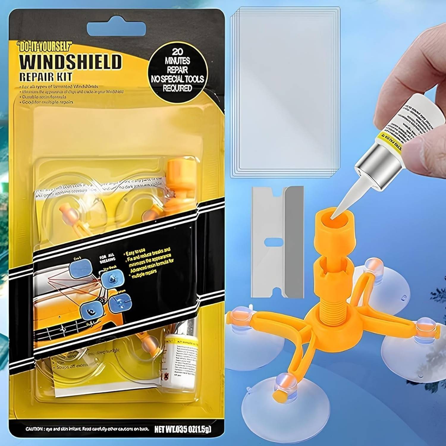 CarCARE Auto Glass Scratch Repair Kits, Window Repair, Windshield Repair Kit