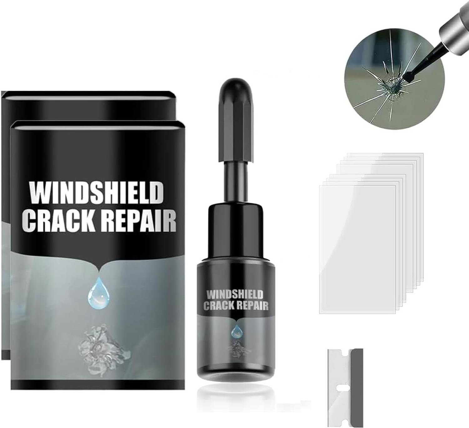 CarCARE Windshield Repair Kit, Do it Yourself Windshield Tool with Windshield Windshield Repair Kit