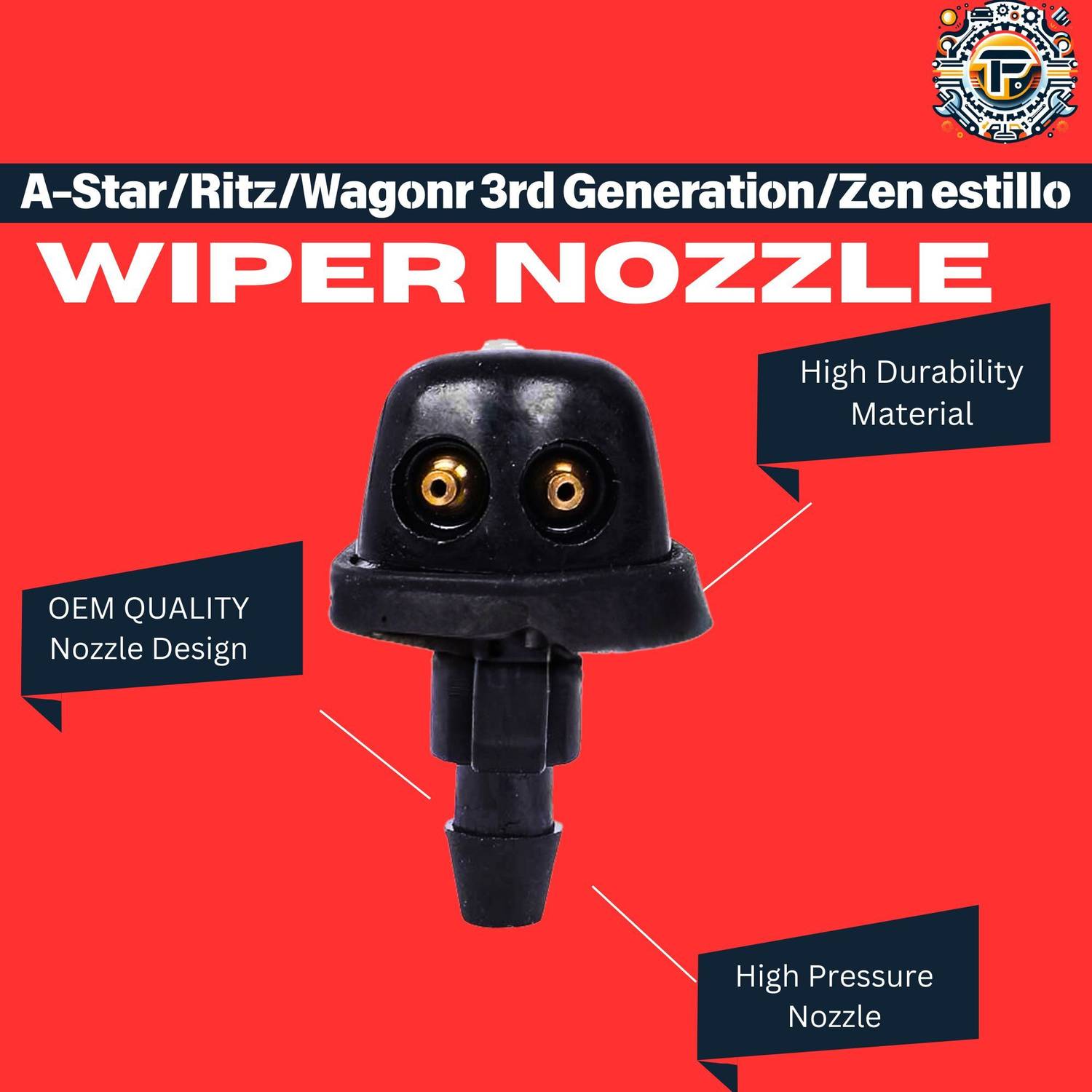 Finessemotors Front Windshield Wiper Nozzle A-Star/Ritz/Wagonr 3rd