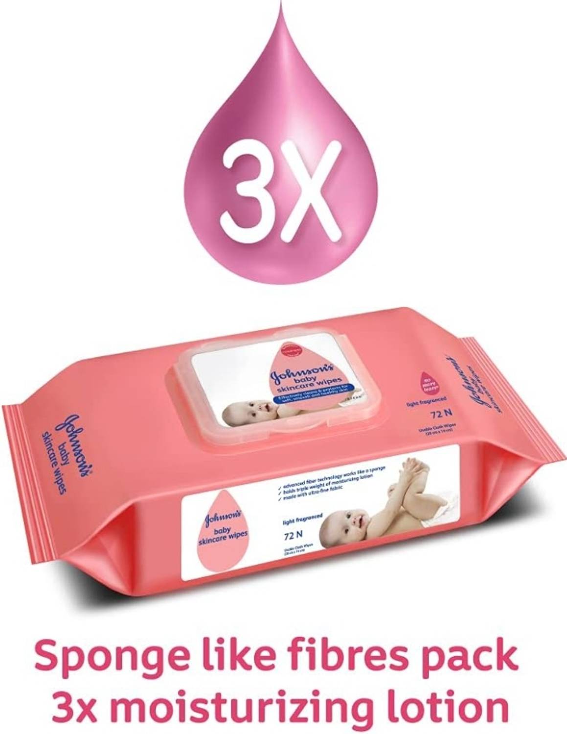JOHNSON'S Baby Skincare Wipes, 144 Wipes - Image 3