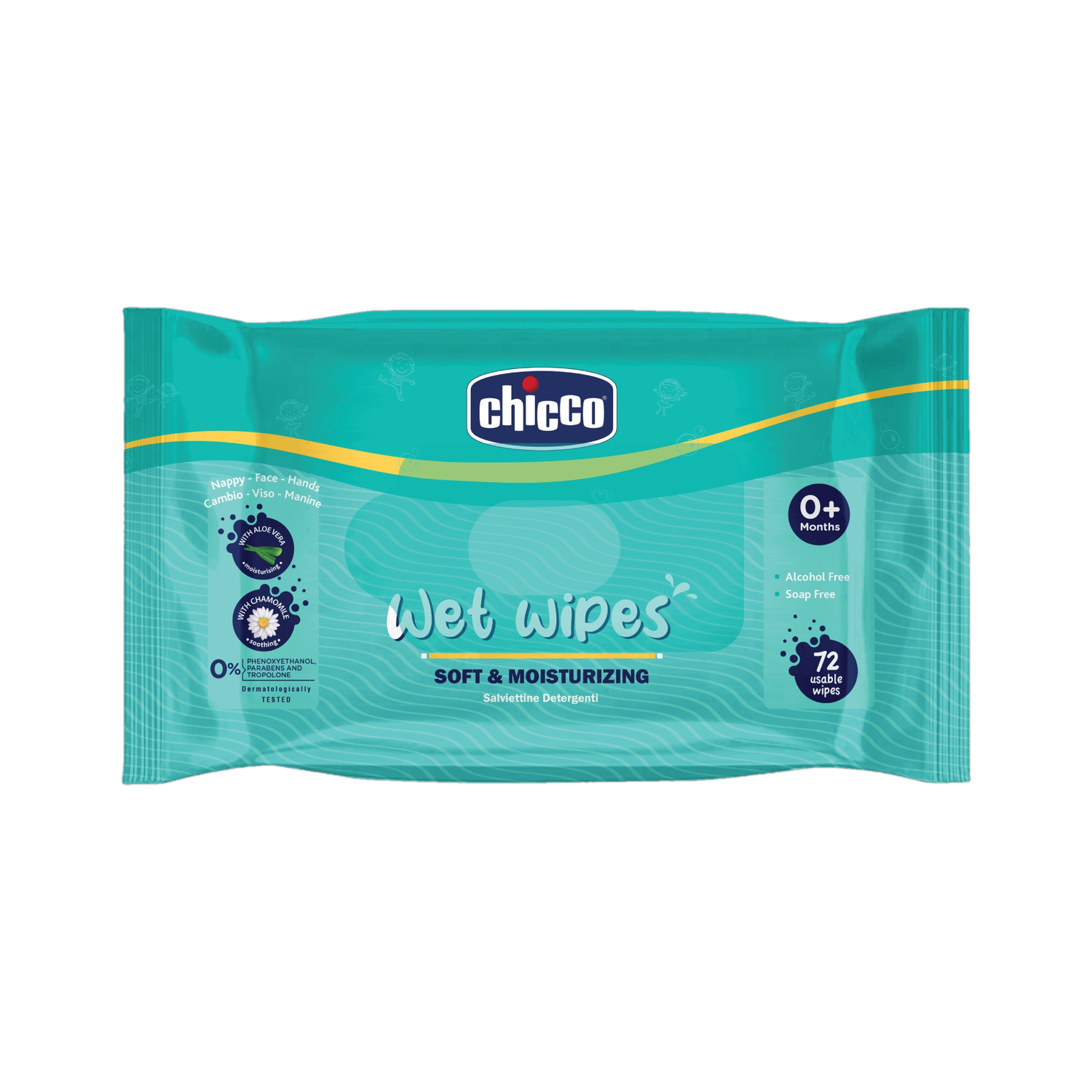 Chicco Baby Moisturizing Wet Wipes with Aloe Vera and Chamomile
