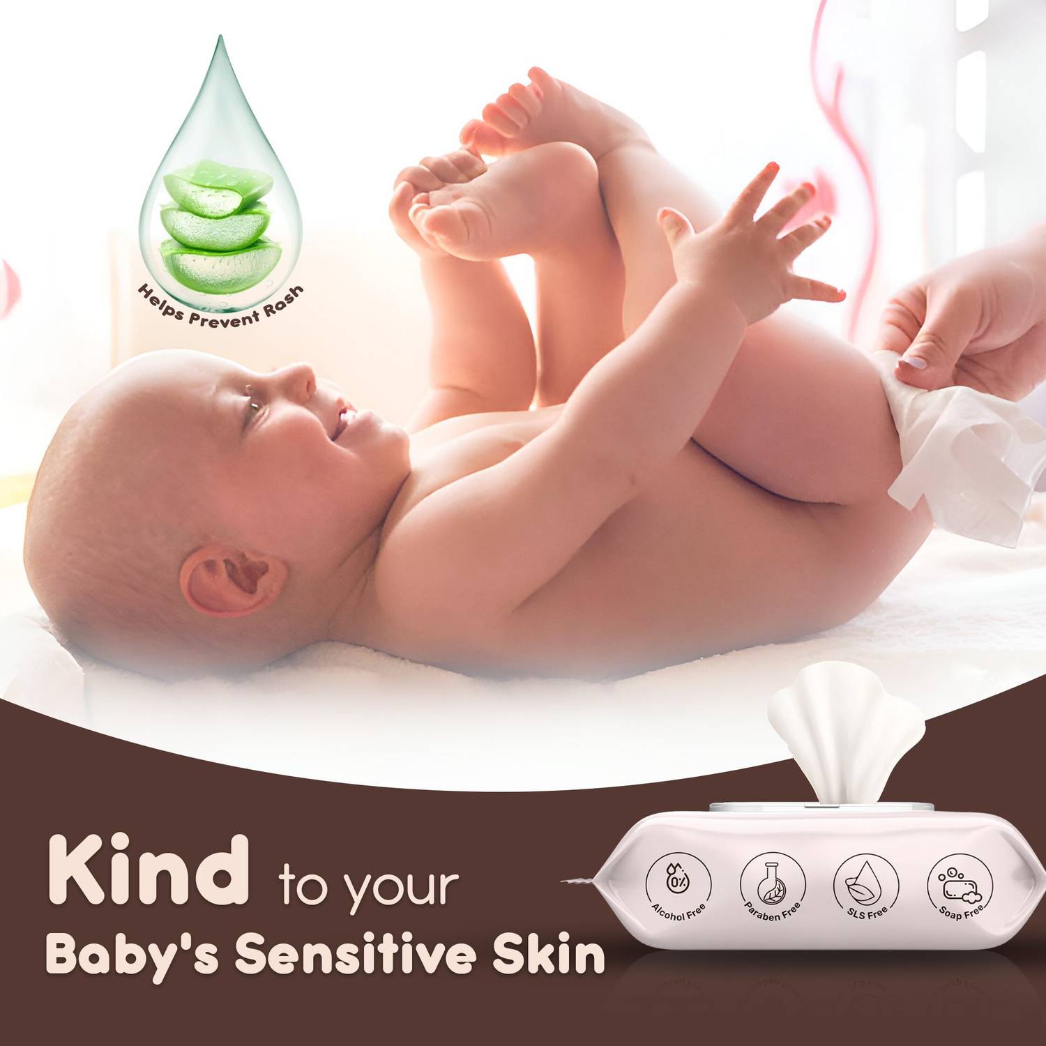 Hushabye Soft Baby Wet Wipes with AloeVera And Glycerin - Image 3