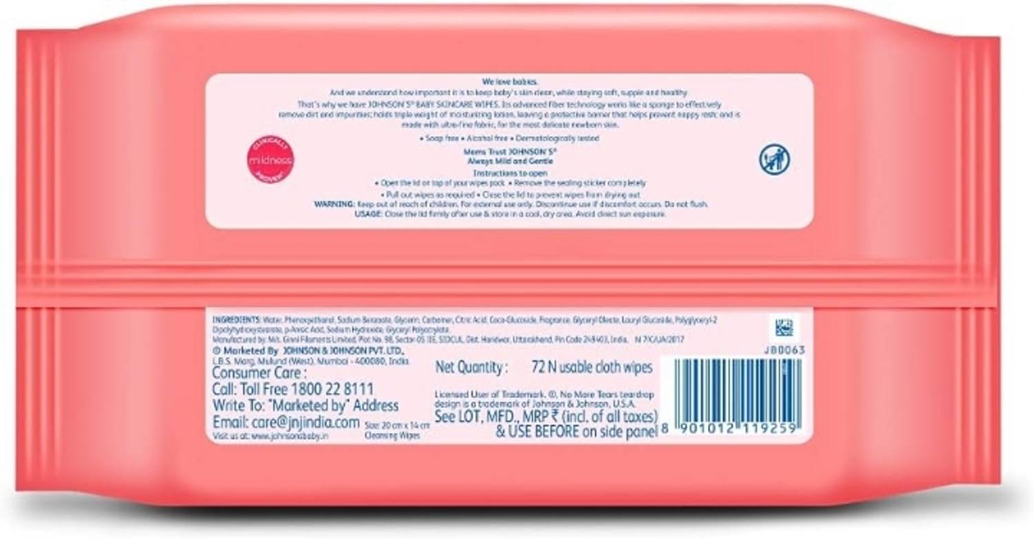 JOHNSON'S Baby Skincare Wipes, 144 Wipes - Image 2