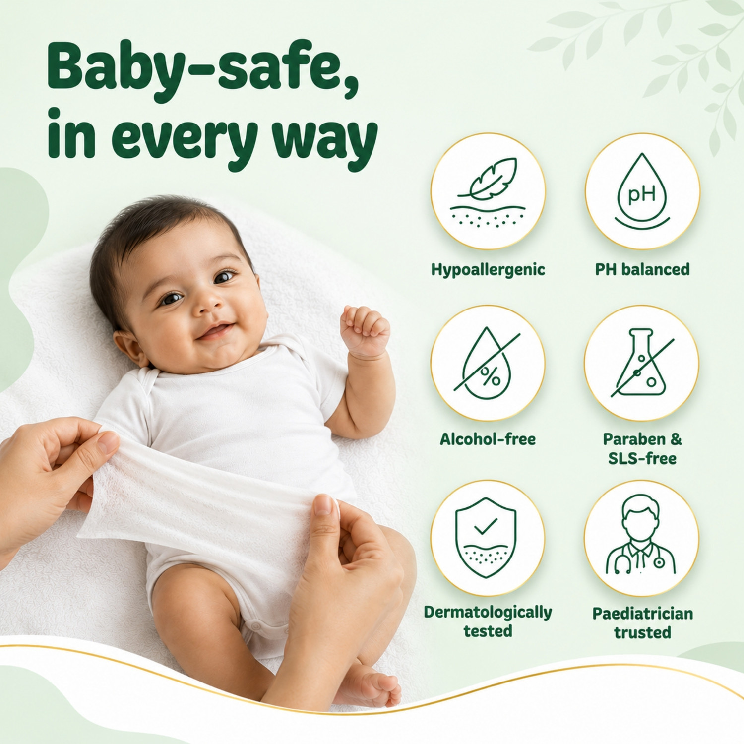Image of MYLO Baby 99.5% Pure Water Wipes, Extra-Thick, 100% Plant-Powered & Safe for Newborns