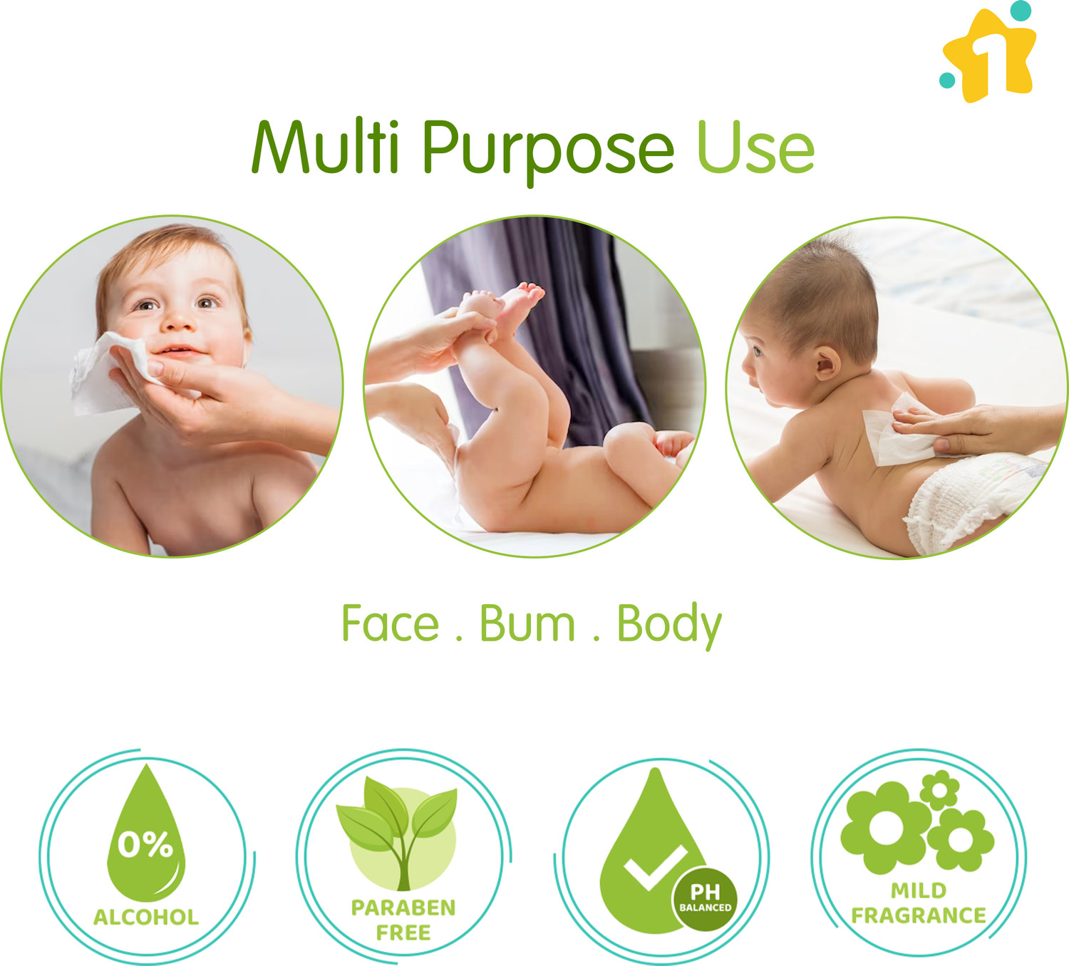 Image of 1st Step Baby Wet Wipes With Lid Enriched With Aloe-Vera And Jojoba Oil(Pack of 6)