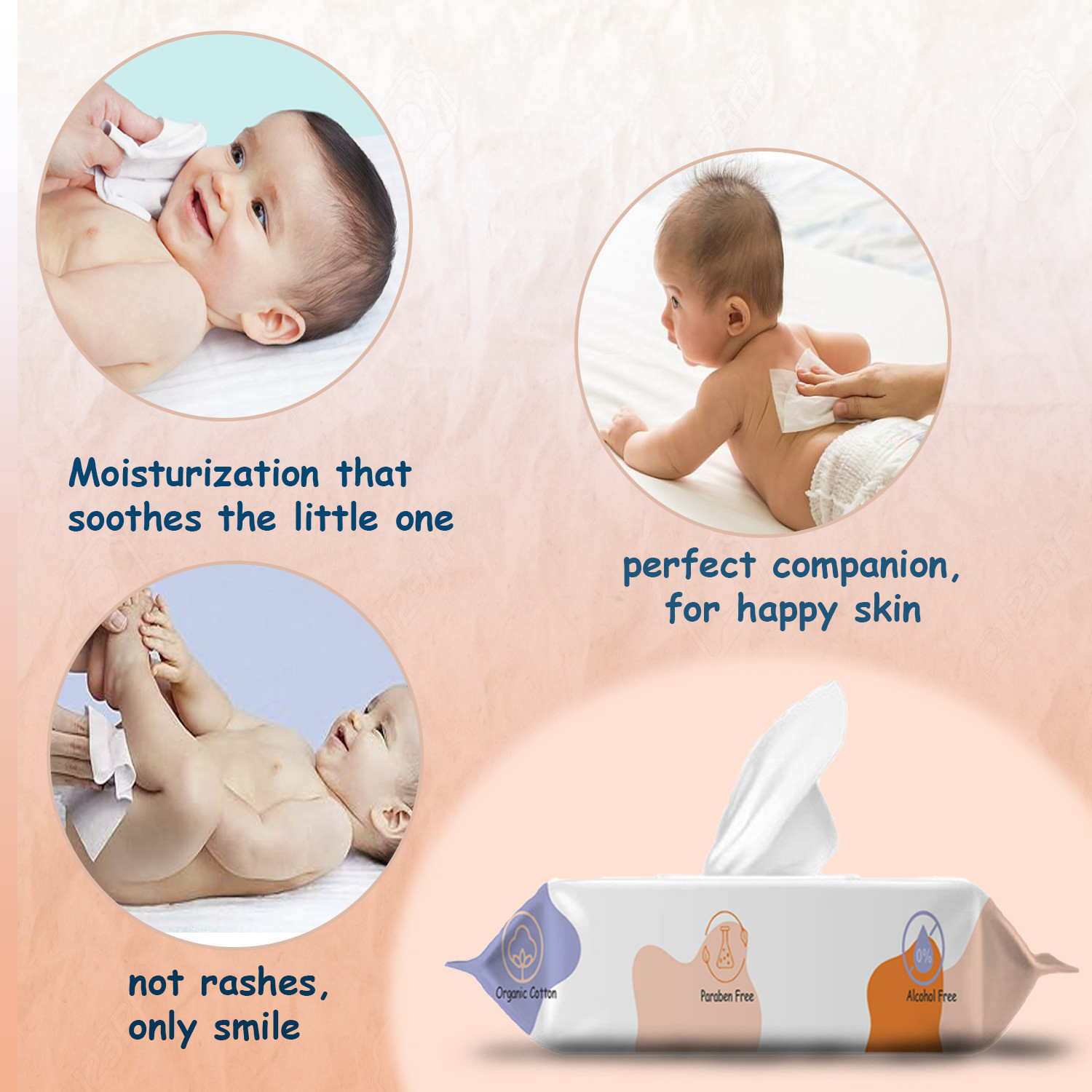 Image of CURSIVE Cleansing Baby Wet Wipes with Aloe Vera, Coconut Oil , Lid Pack -Pack of 1