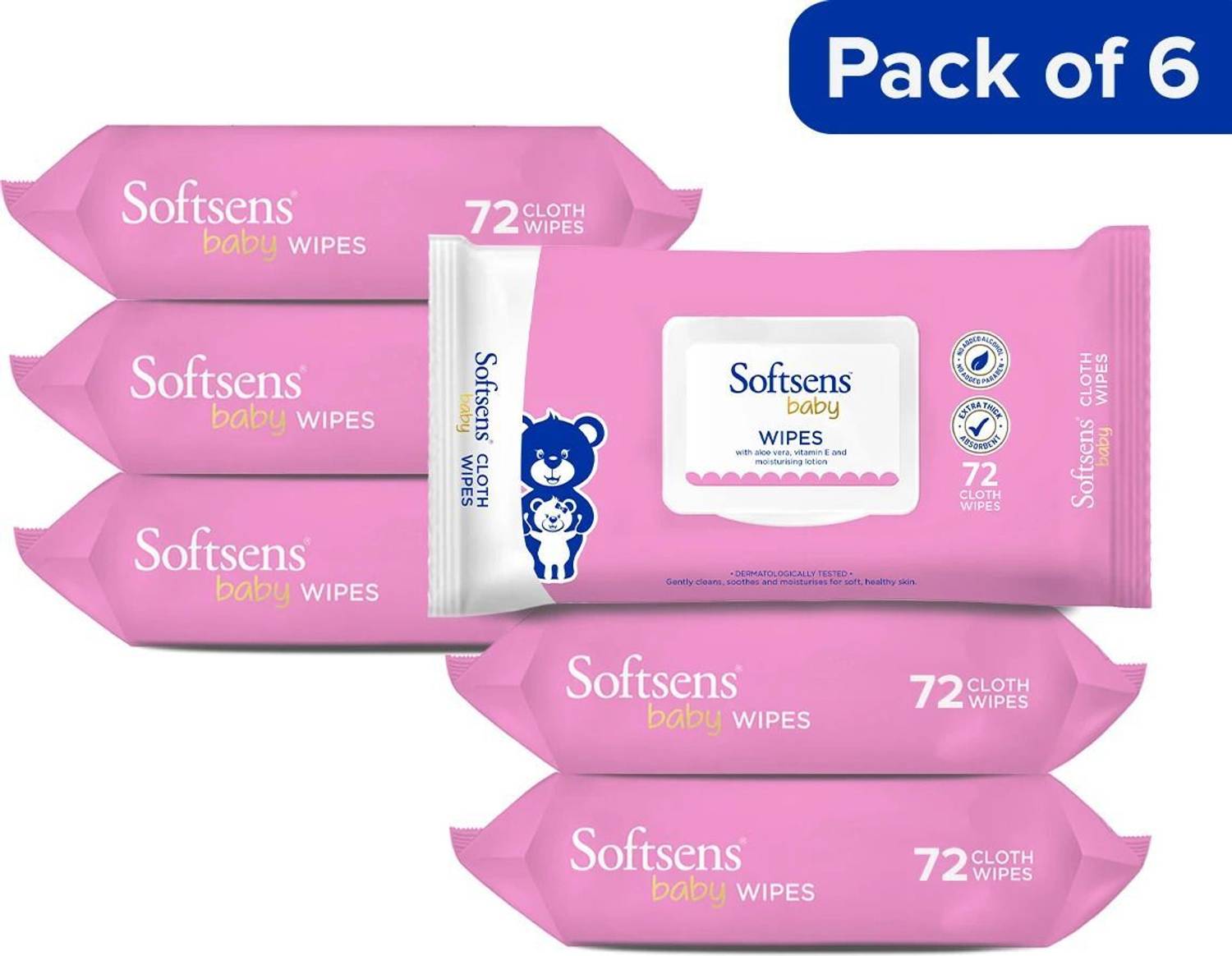 Softsens Baby Wipes With Aloe Vera & Moisturising Lotion (432 Wip