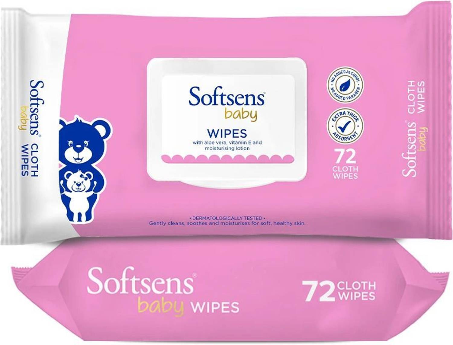 Softsens Baby Wipes With Aloe Vera & Moisturising Lotion (144 Wip