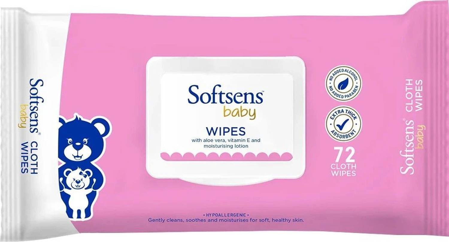 Softsens Baby Wipes 72 wipes ( pack of 1 ) (72 Wipes)