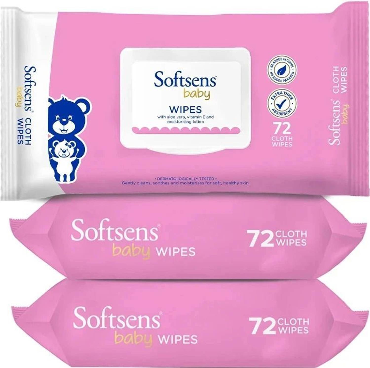 Softsens Baby Wipes With Aloe Vera & Moisturising Lotion (216 Wip