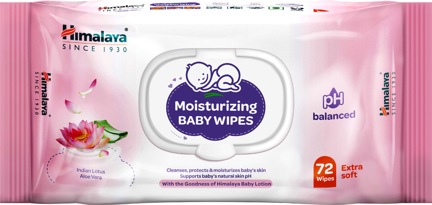 Image of HIMALAYA Moisturizing Baby Wipes - 72 Wipes (Pack of 4 - 288 Wipes)