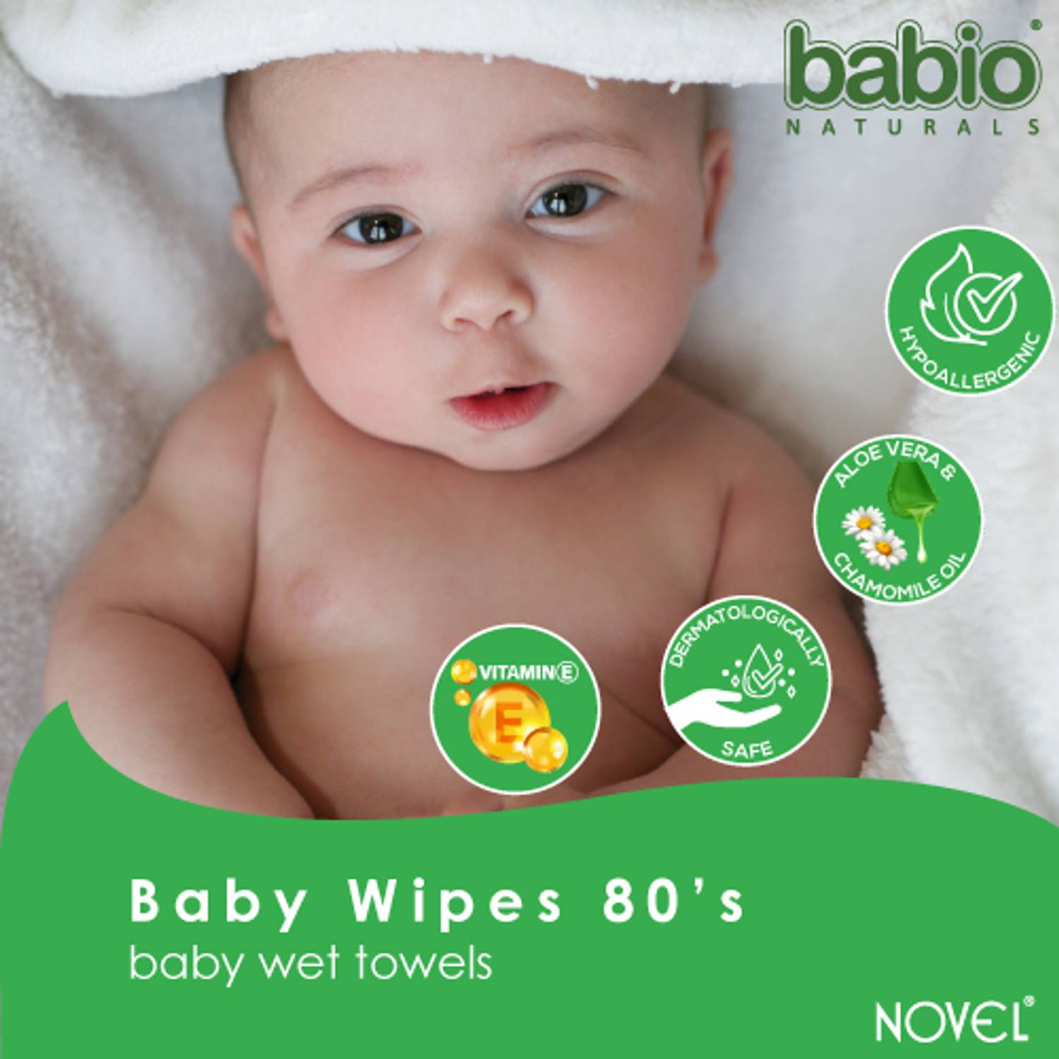 NOVEL Baby 80 Sheets Pack of 6 with Lid - Image 2