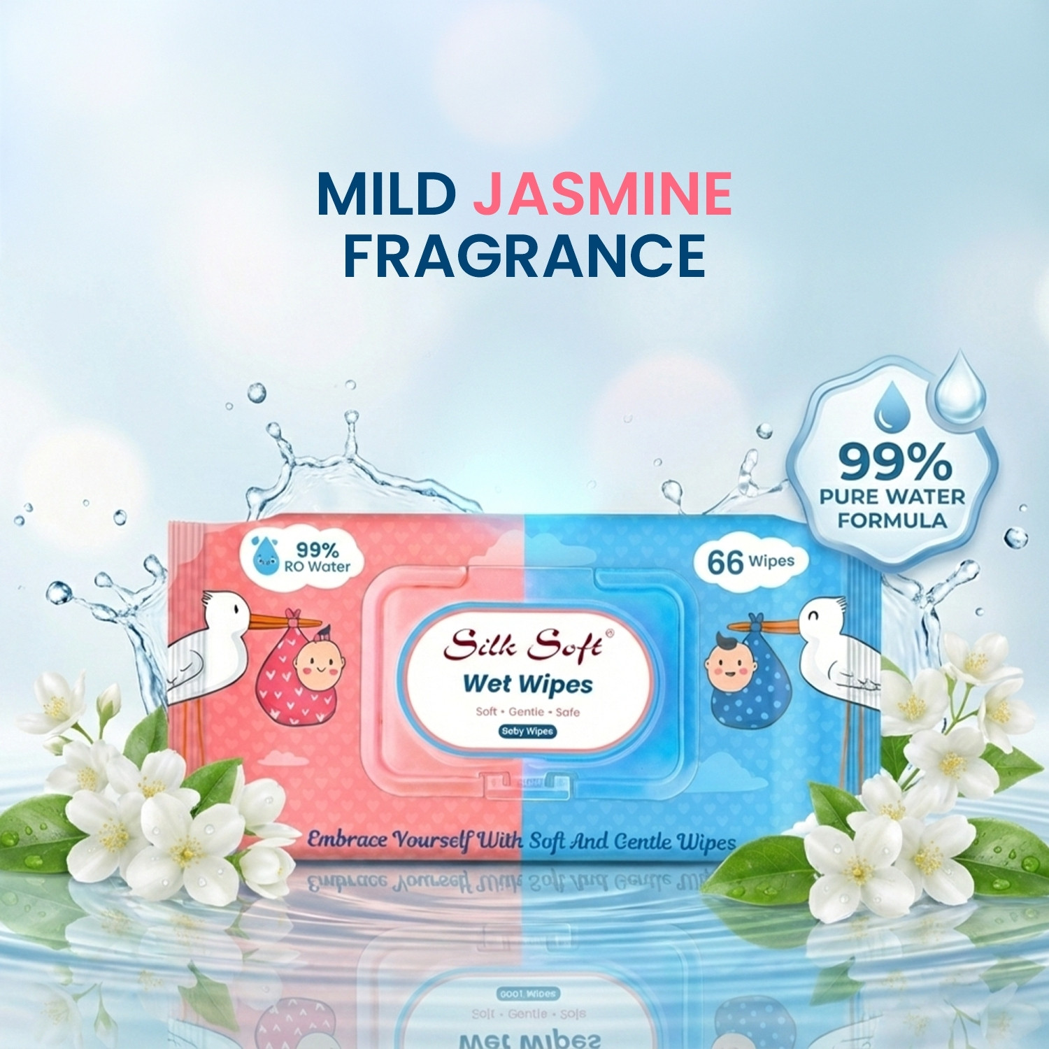 Image of Silk Soft Multipurpose wipes 66 pulls with lid PACK OF 2