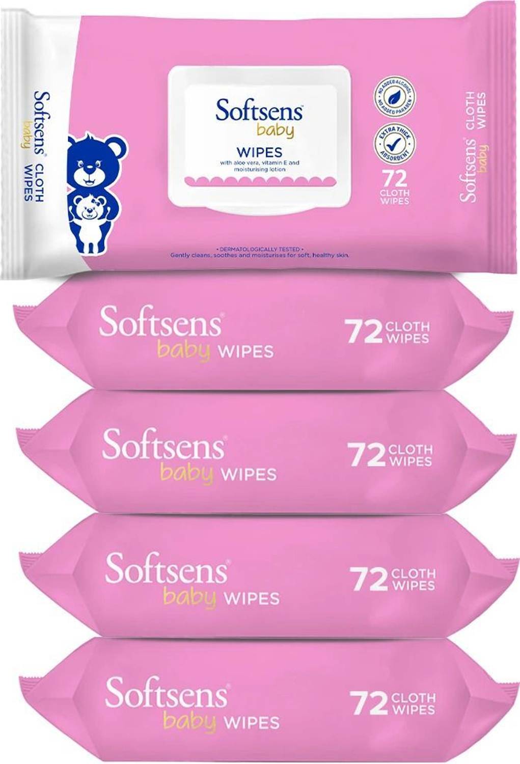 Softsens Baby With Aloe Vera & Moisturising Lotion (360 Wipes)