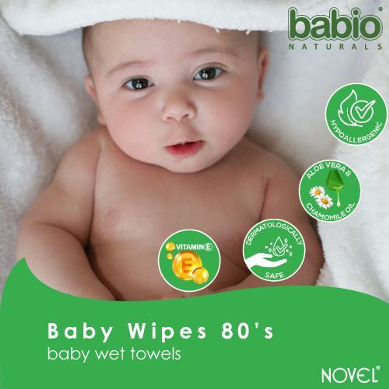 Image of NOVEL Baby Wipes 80 Sheets with Lid