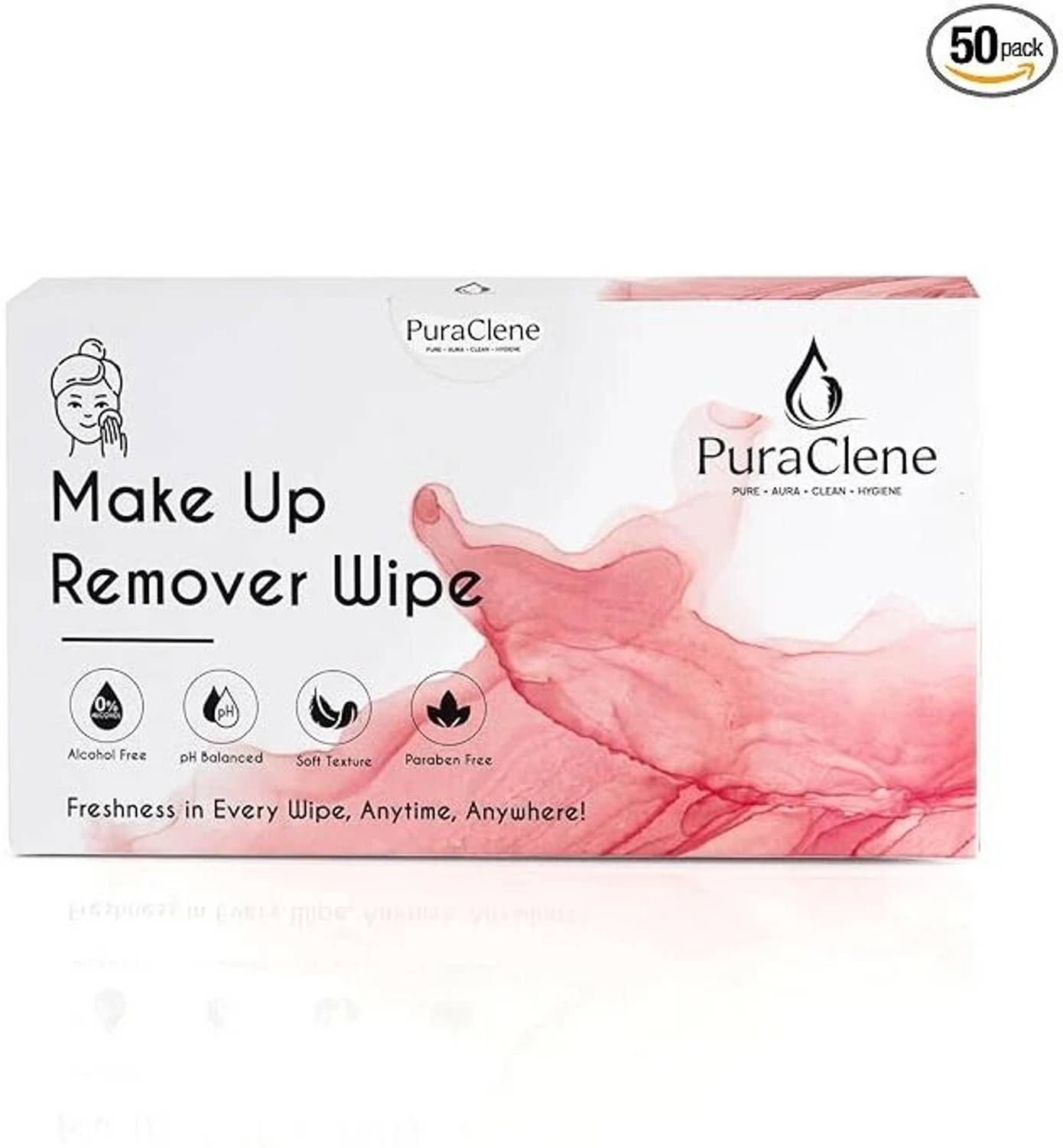 puraclene Makeup Remover Wipes, Alcohol-Free, pH Balanced, Parabe